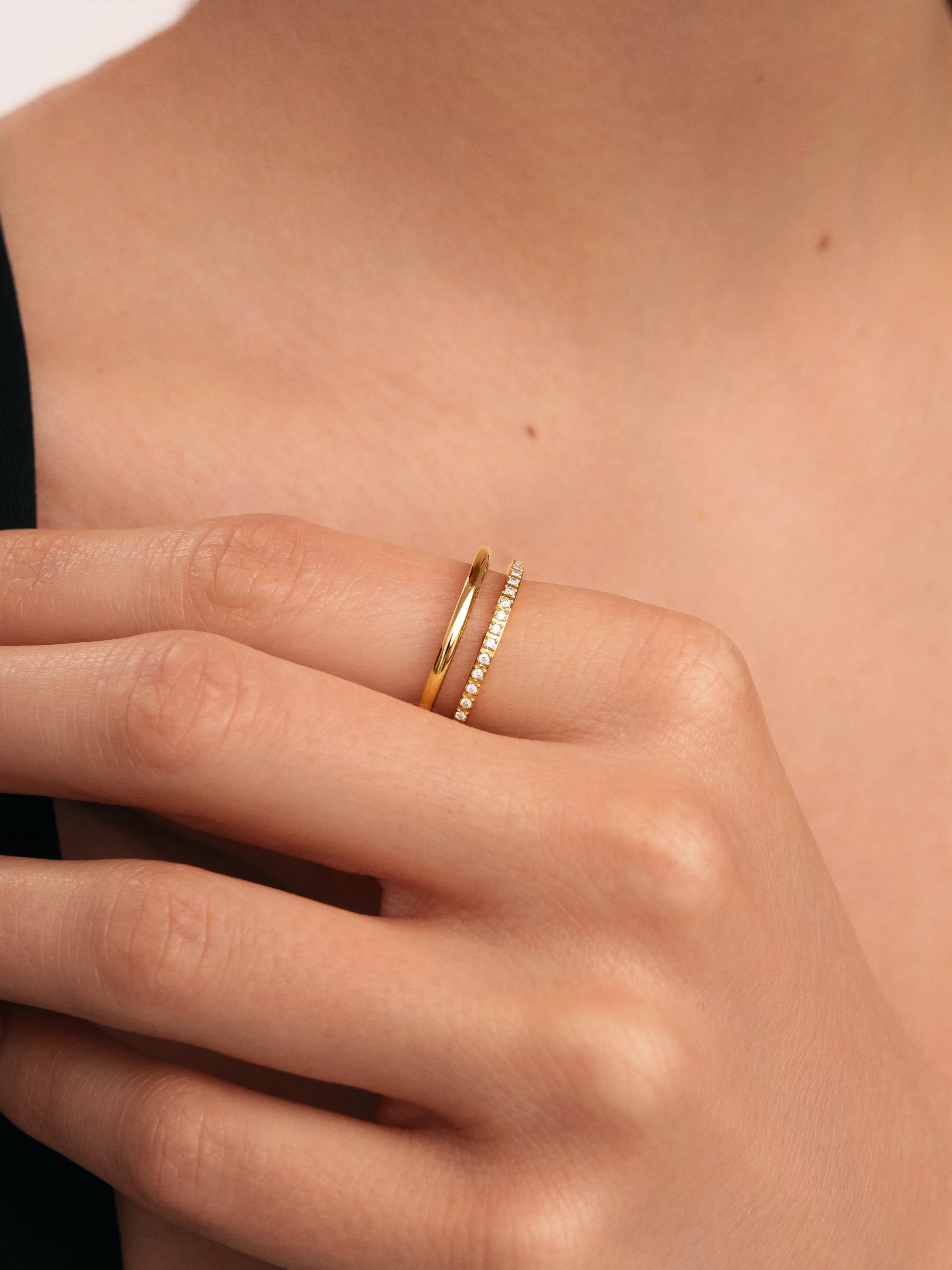 Anillo Bibiana Acero Baño Oro - Image 2