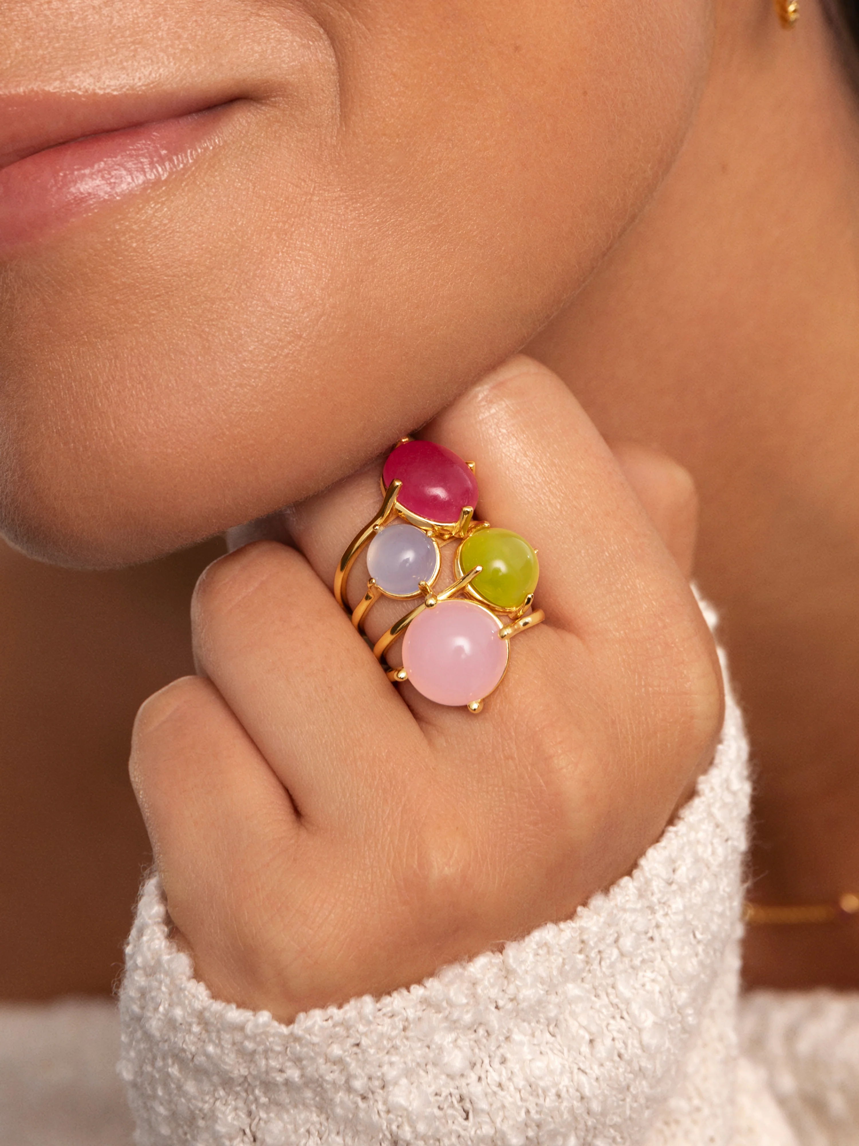 Anillo Celebrate Pink Baño Oro - Image 4