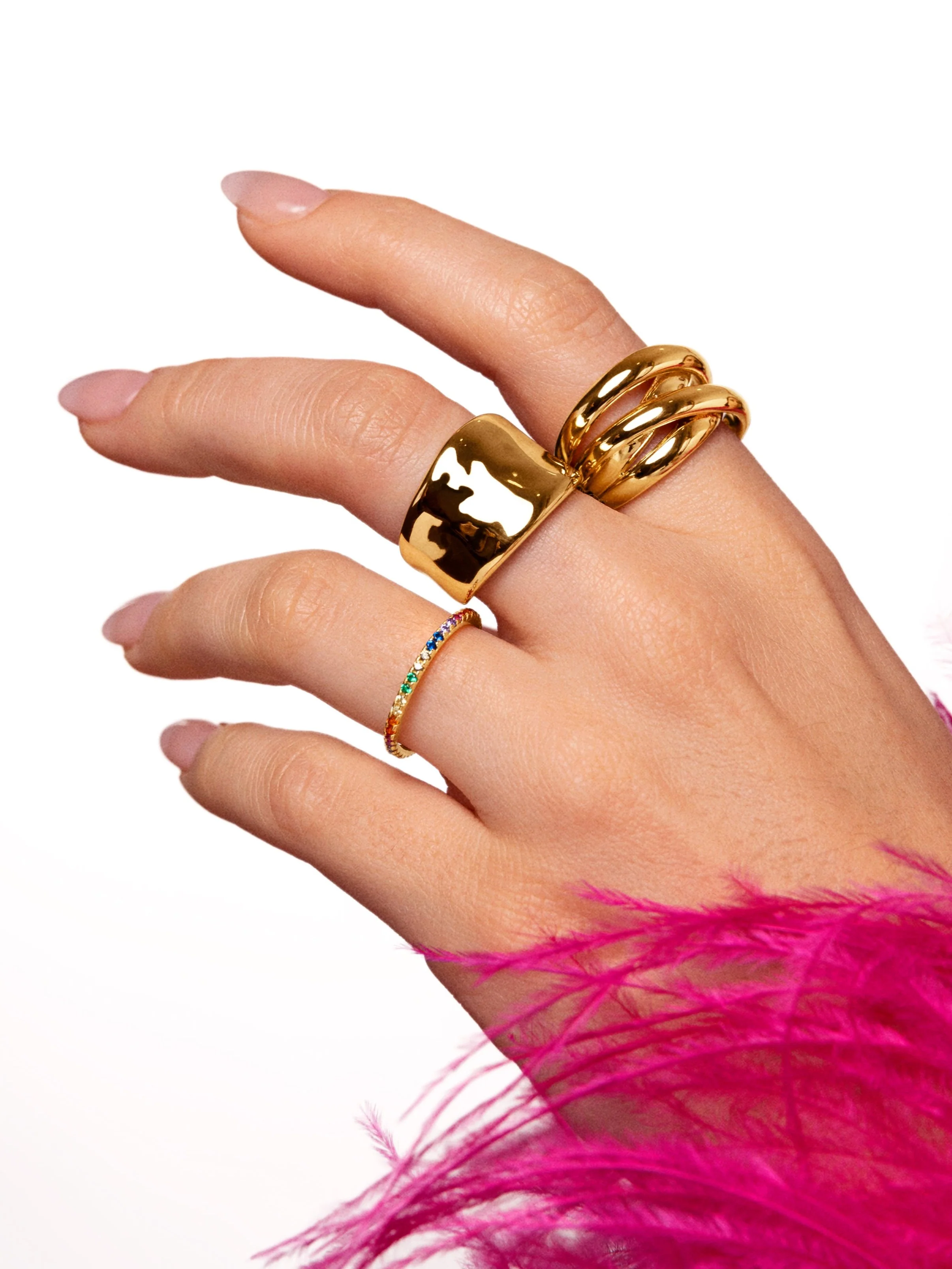 Anillo Cleo Colors Plata Baño Oro - Image 8