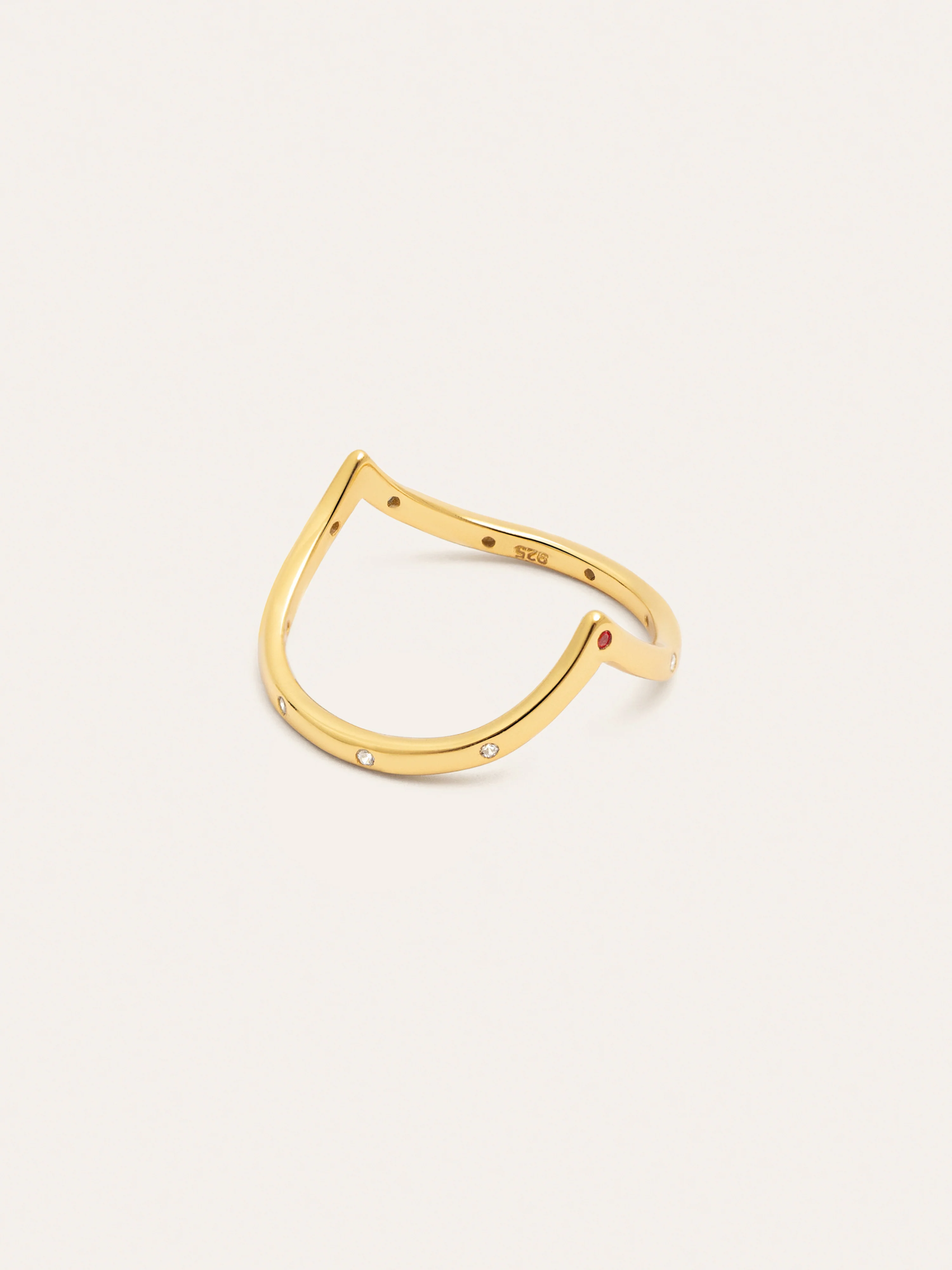 Anillo Doble Peak Pink Plata Baño Oro