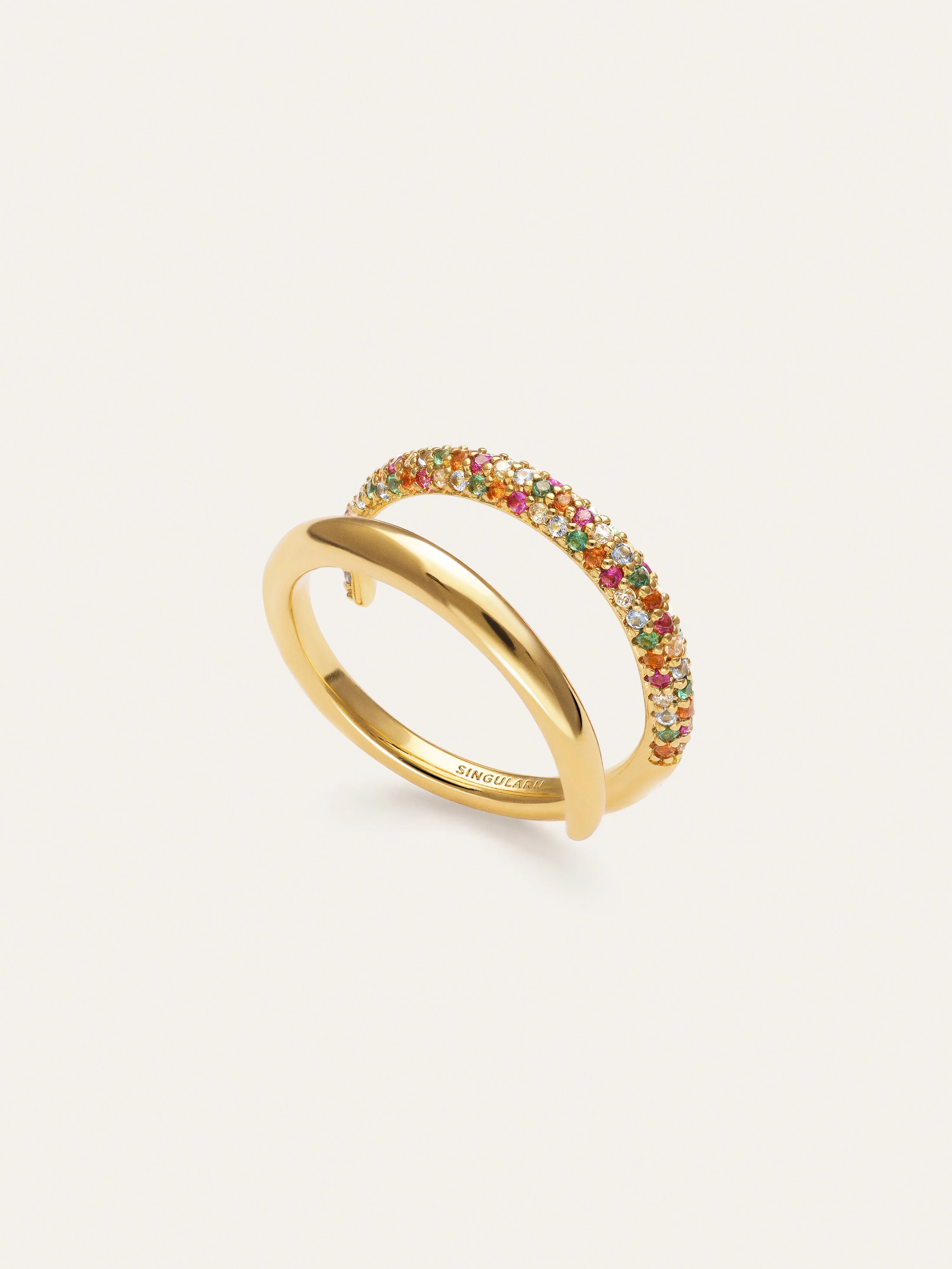 Anillo Doble Scarlett Dance Baño Oro - Image 3