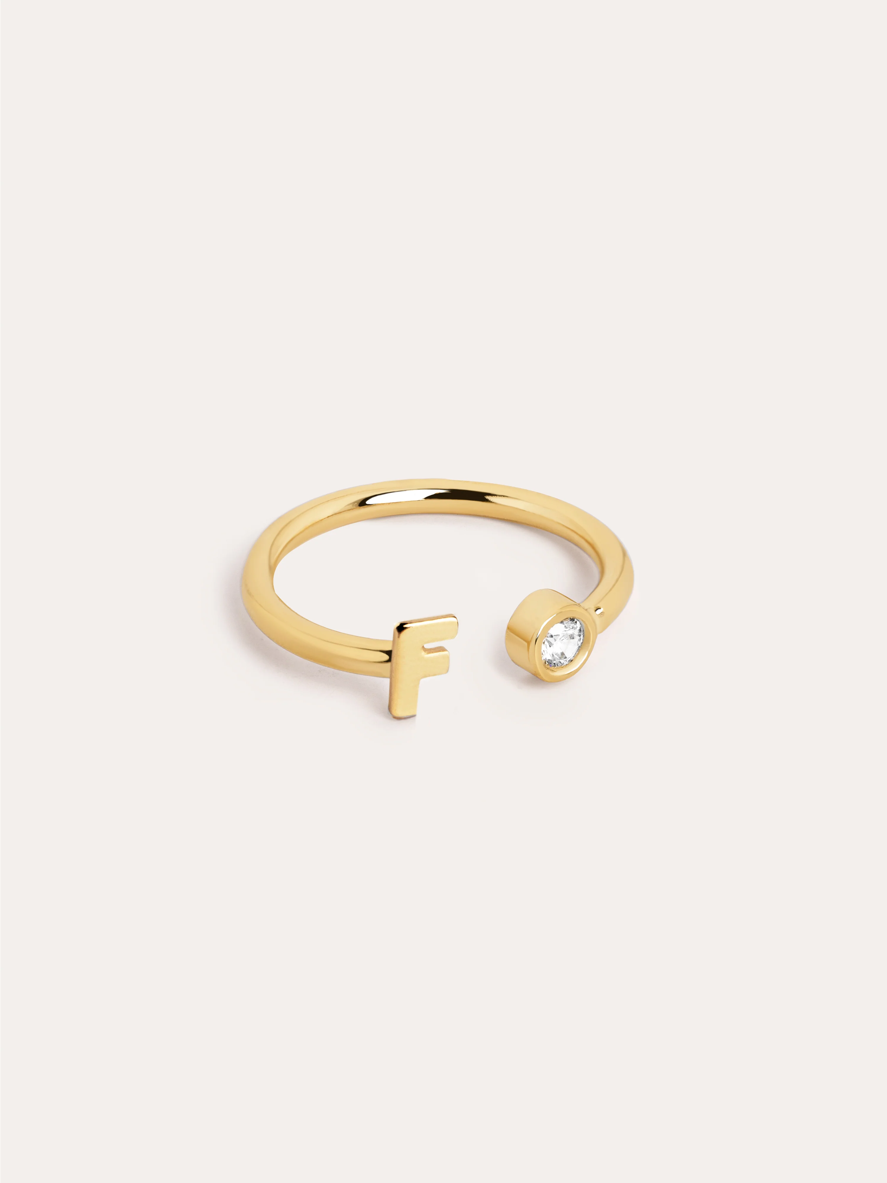 Anillo Personalizado Letter Spark Plata Baño Oro - Image 11