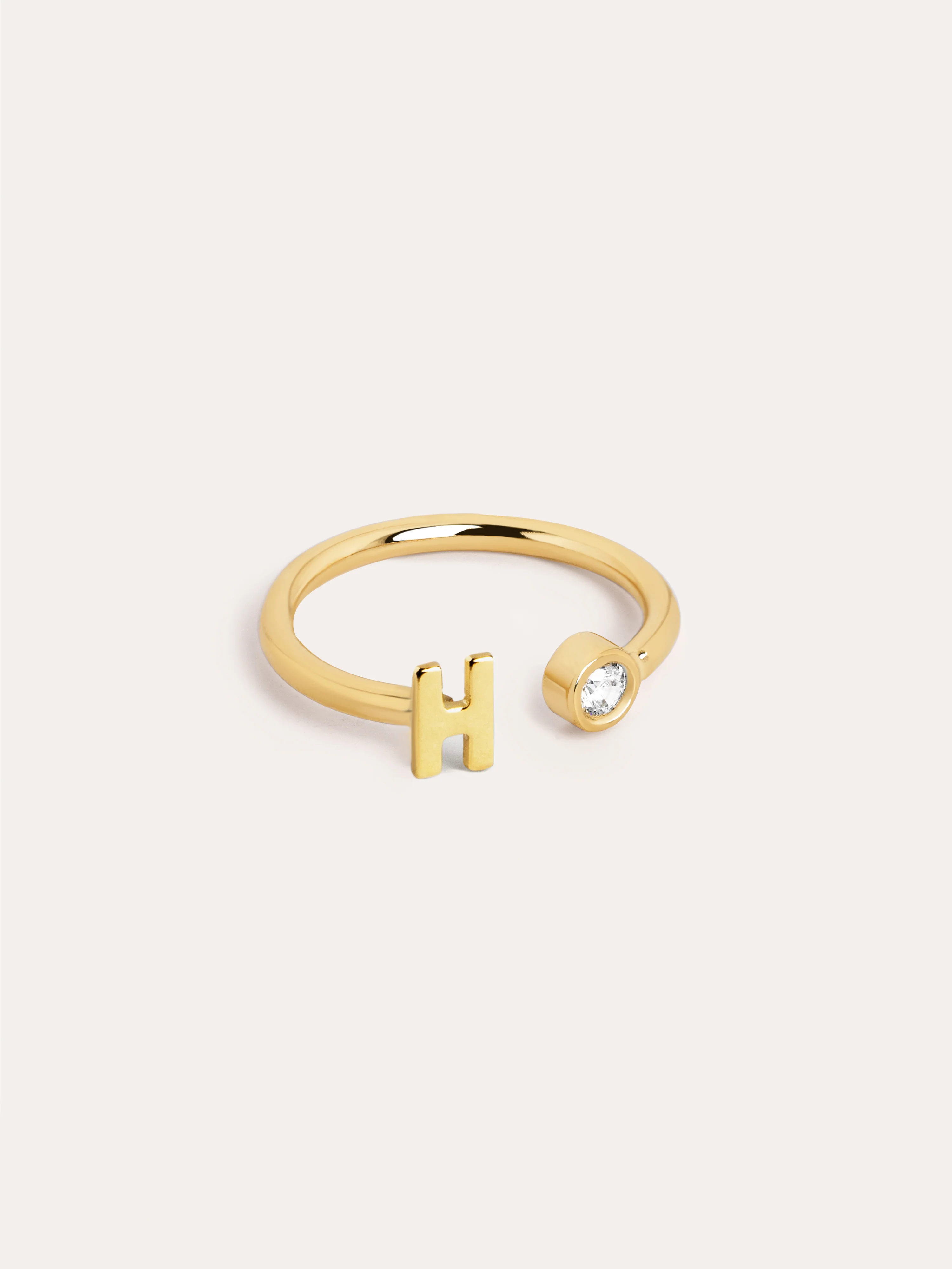 Anillo Personalizado Letter Spark Plata Baño Oro - Image 13