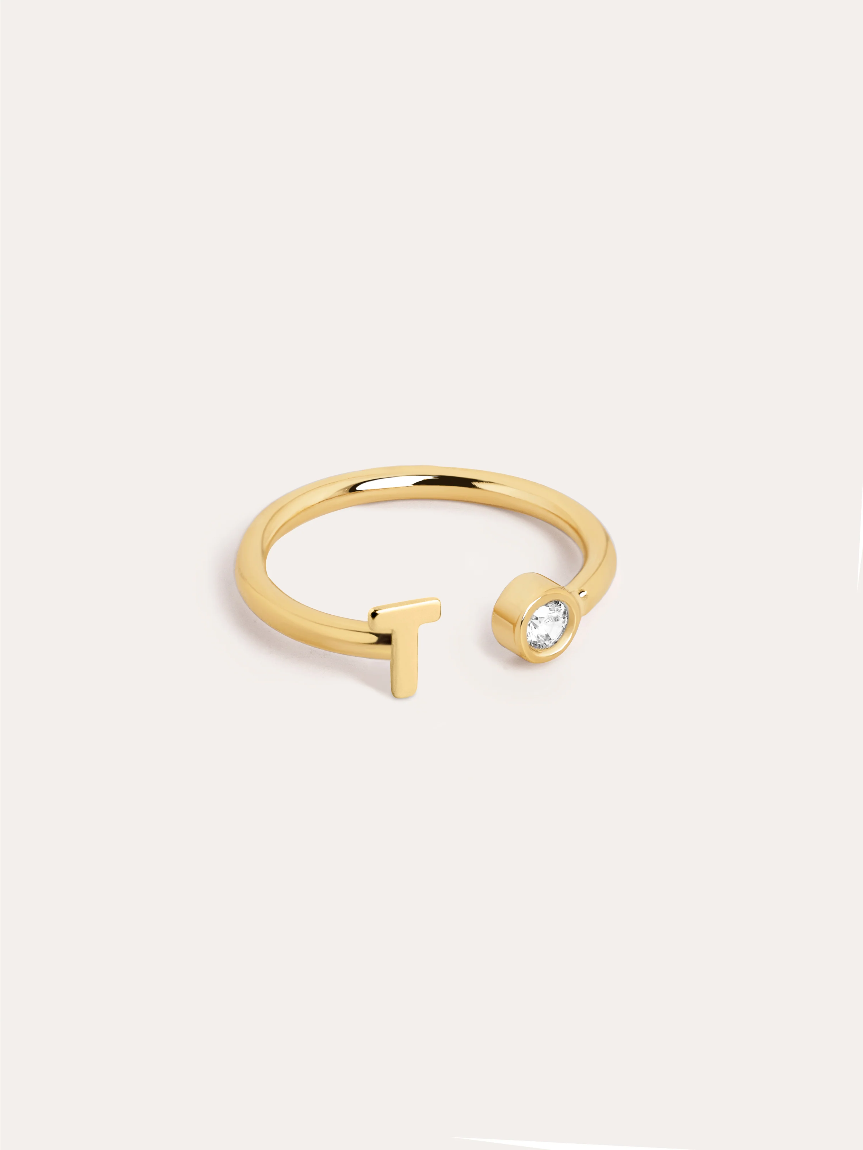 Anillo Personalizado Letter Spark Plata Baño Oro - Image 25