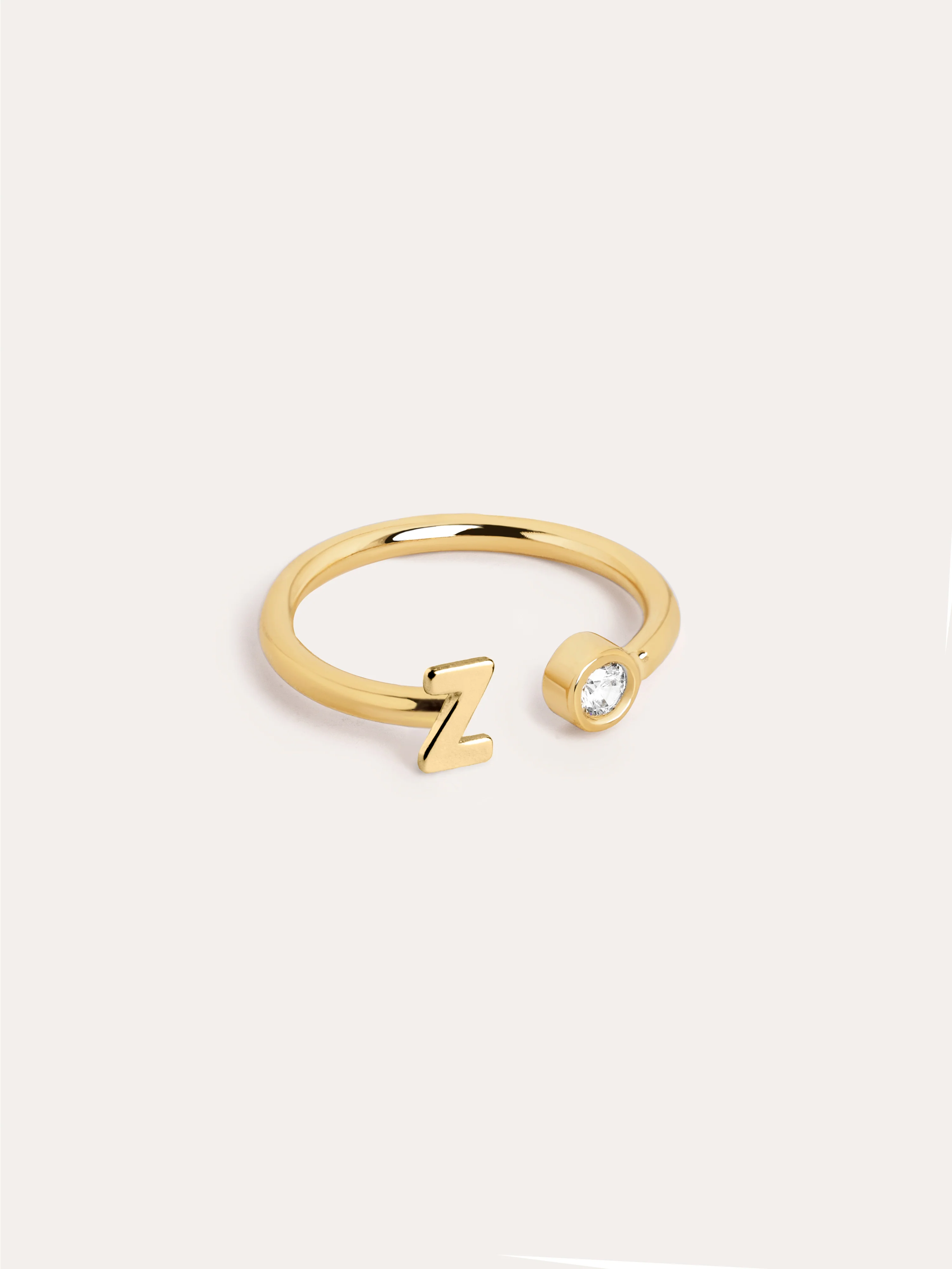 Anillo Personalizado Letter Spark Plata Baño Oro - Image 31