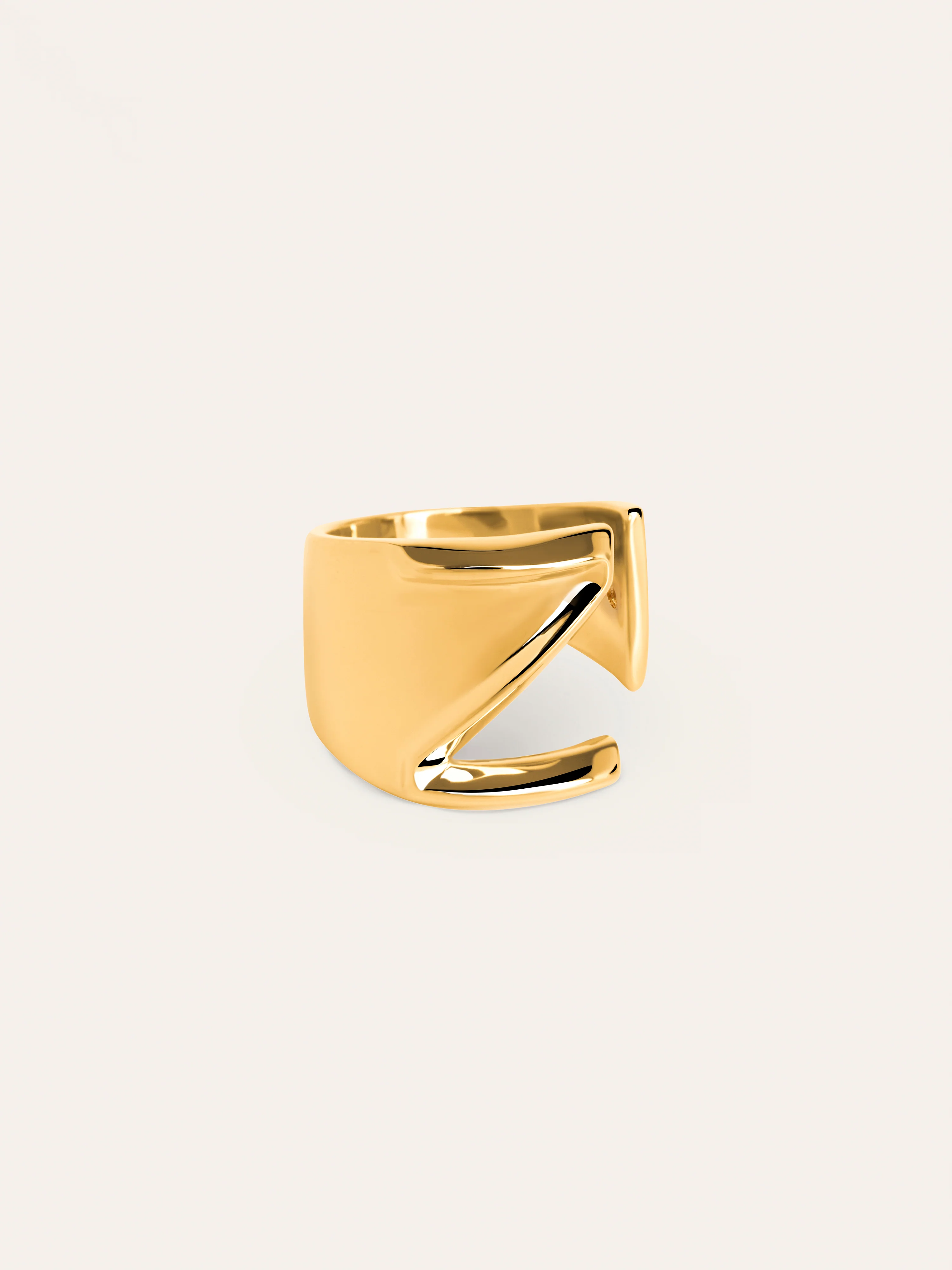 Anillo Personalizado Letter Signet Baño Oro - Image 34