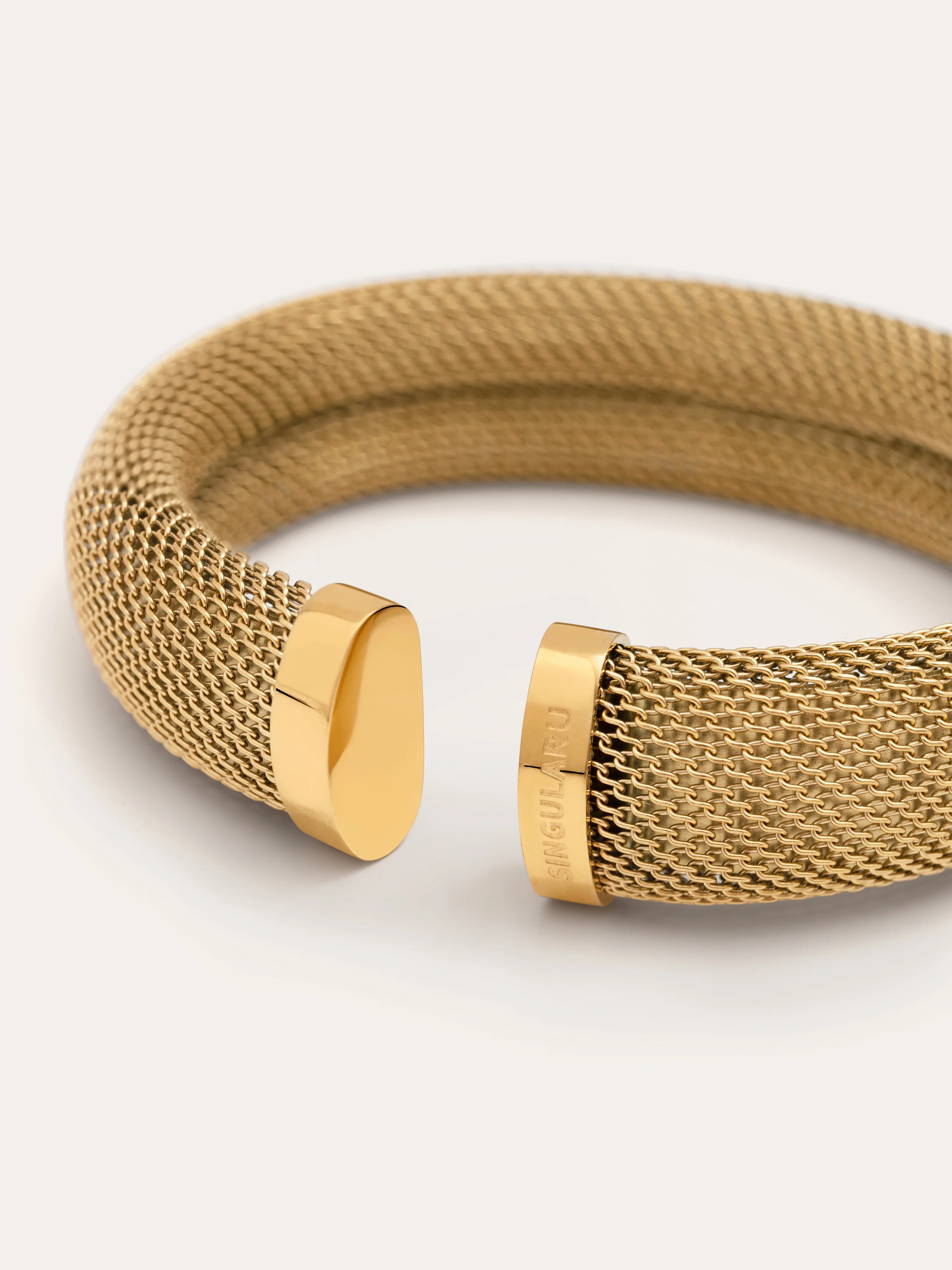 Brazalete Malla Acero Baño Oro - Image 3
