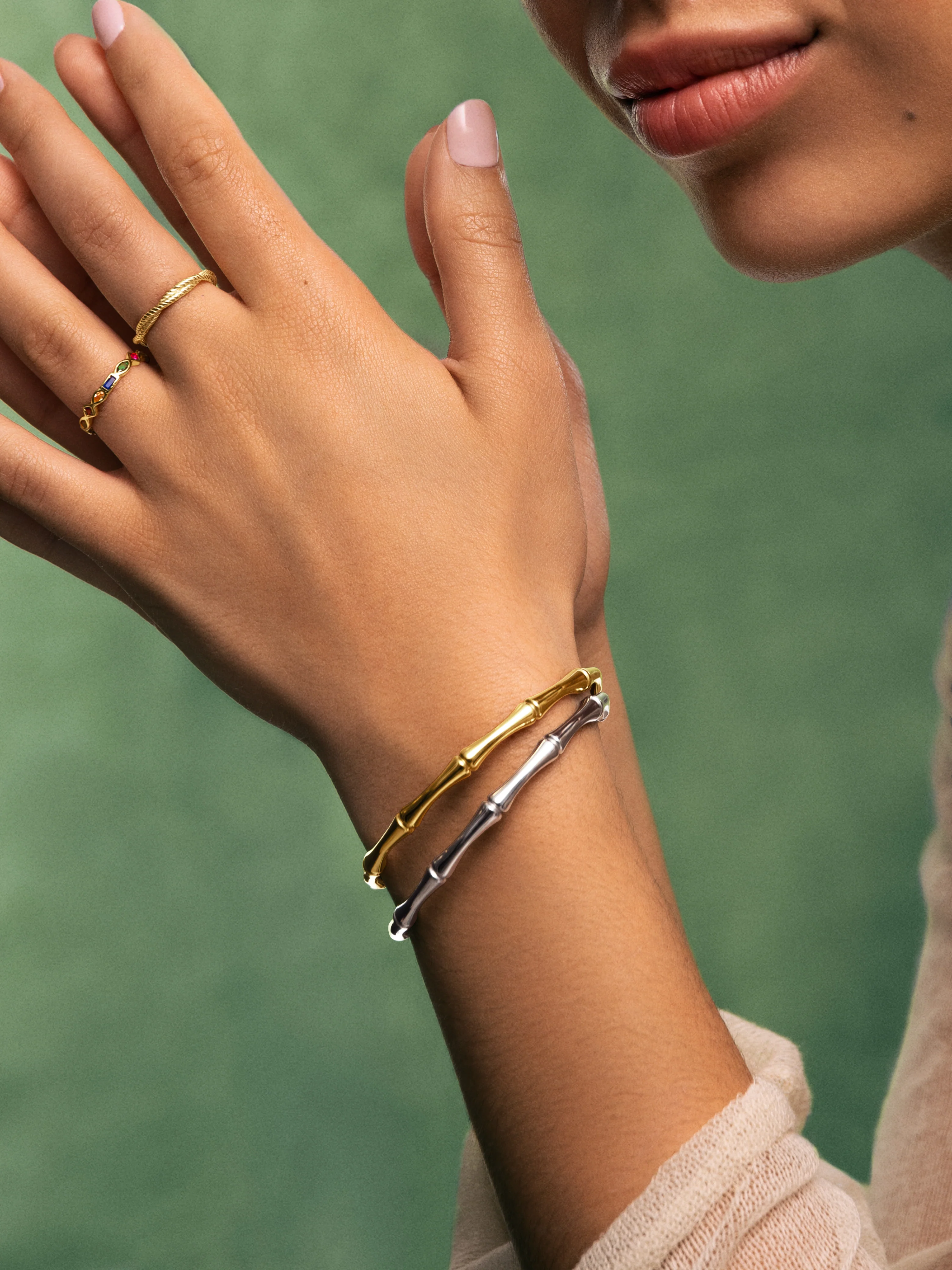 Brazalete Sugarcane Acero Baño Oro - Image 4