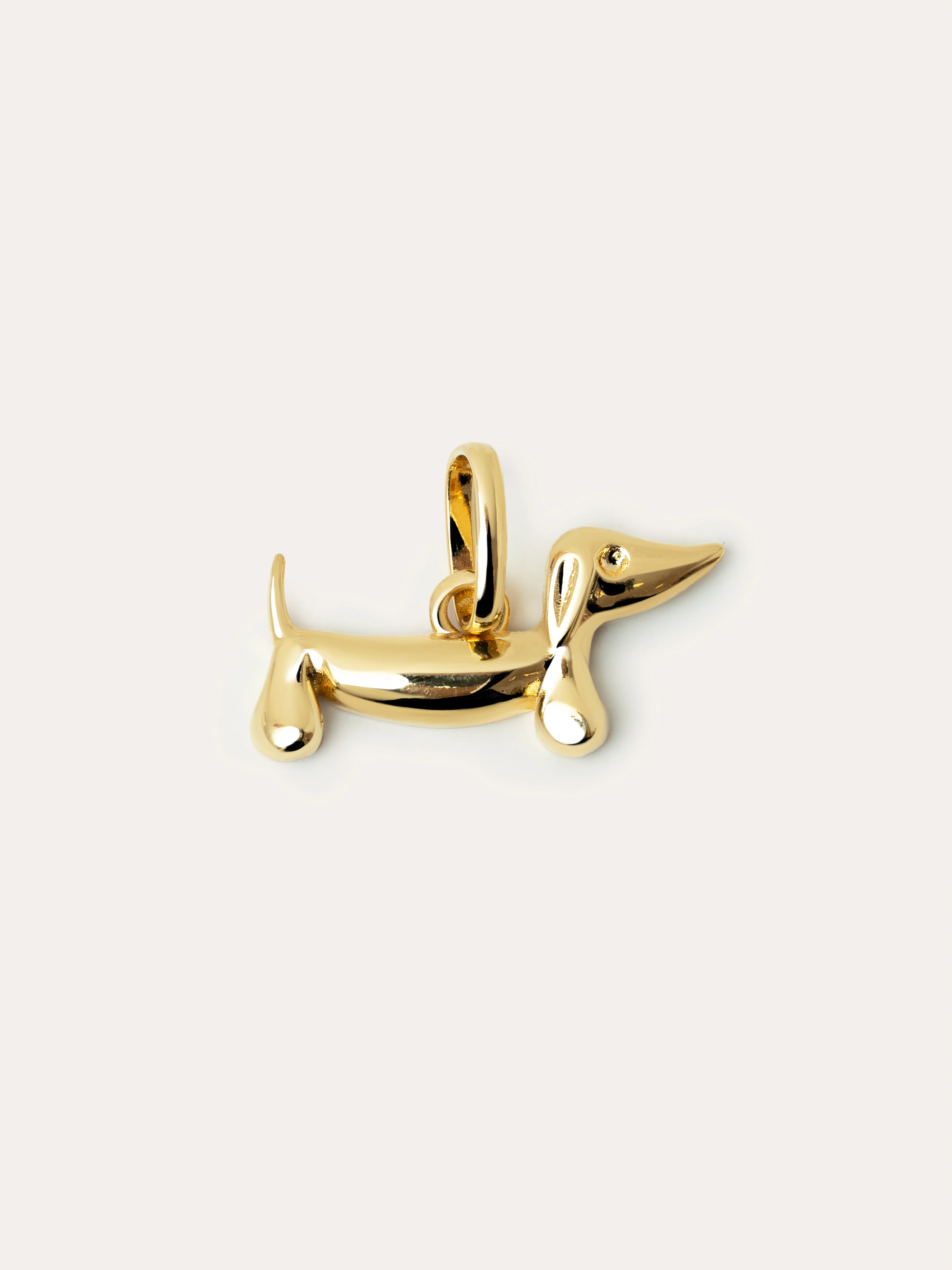 Charm Perro Teckel Enamel White Baño Oro - Image 10