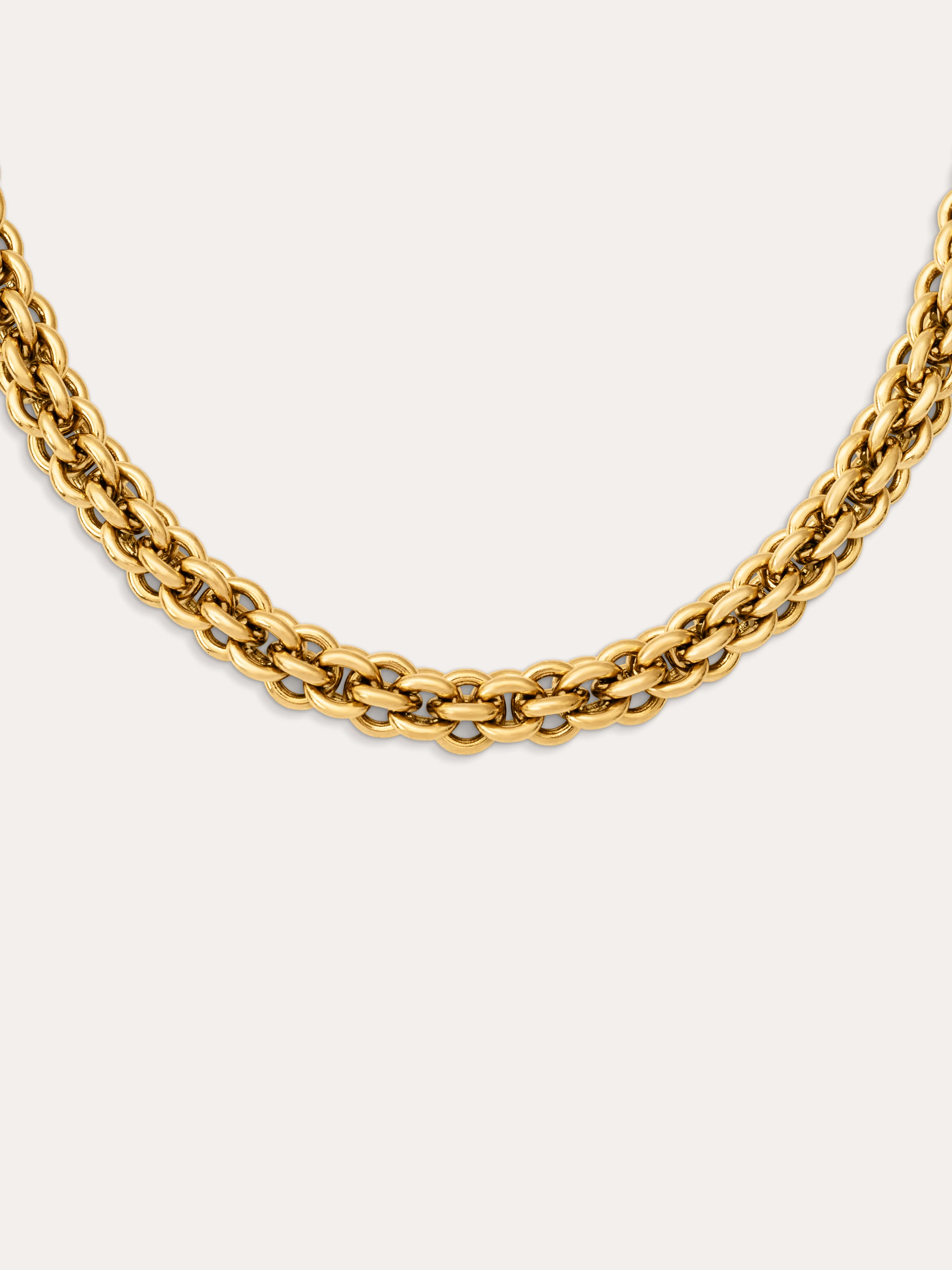 Collar Big Rope Acero Baño Oro