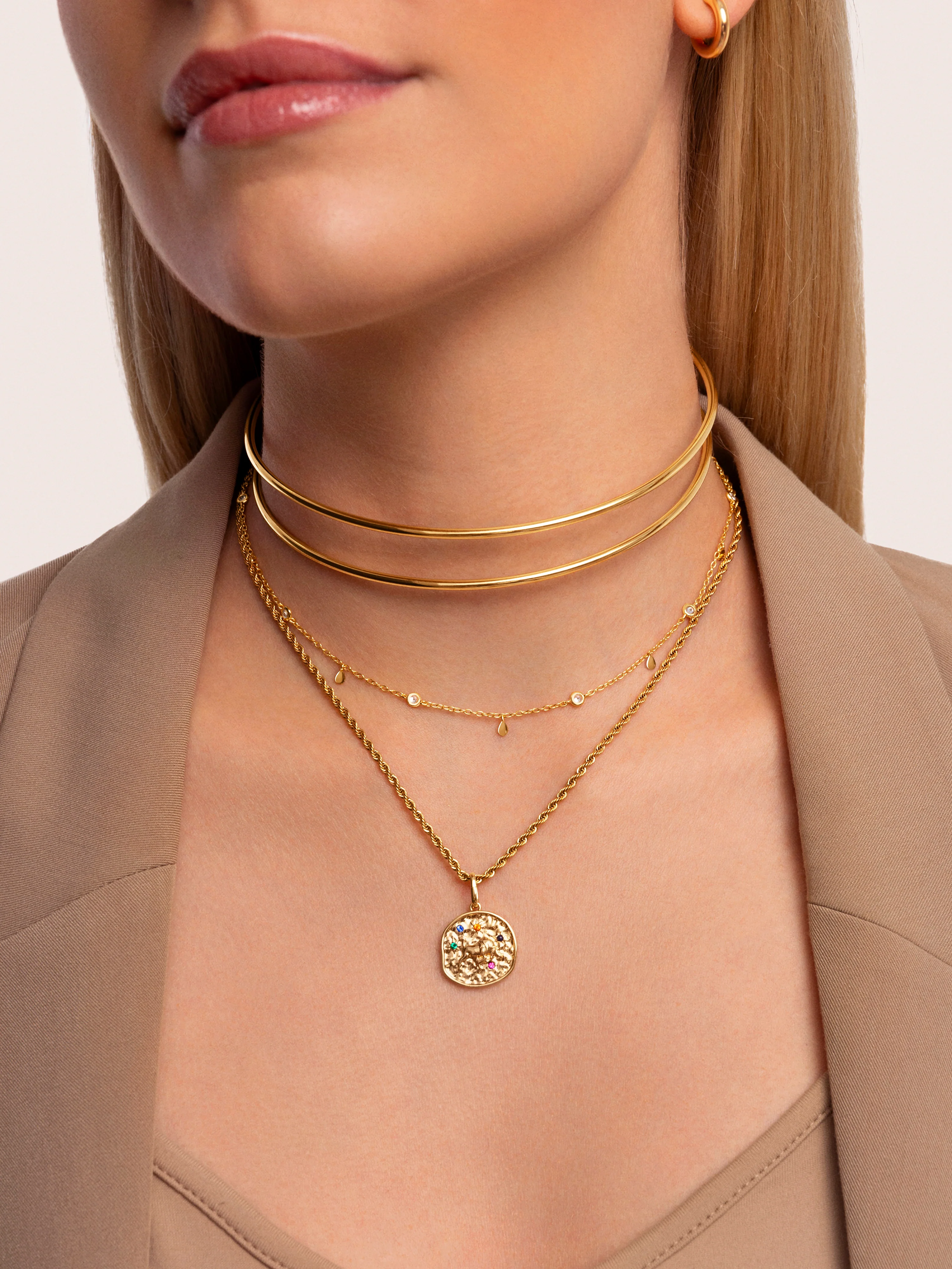 Collar Cord Acero Baño Oro - Image 4