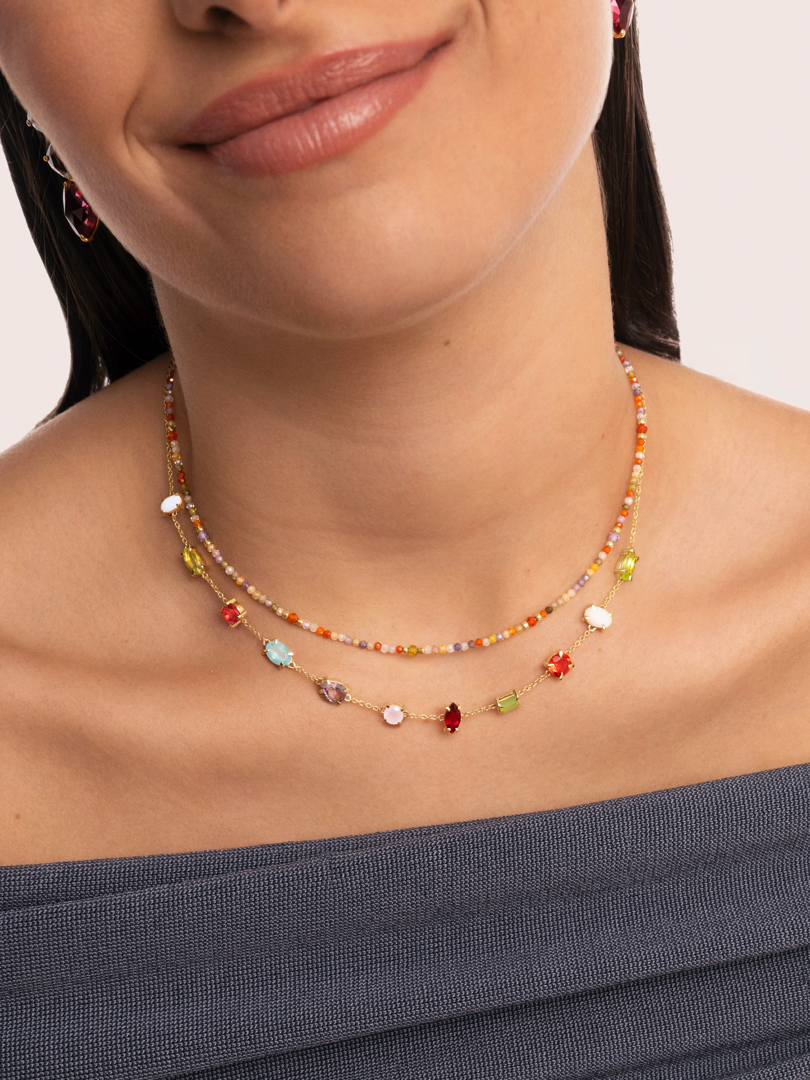 Collar Crystal Summer Acero Baño Oro - Image 7