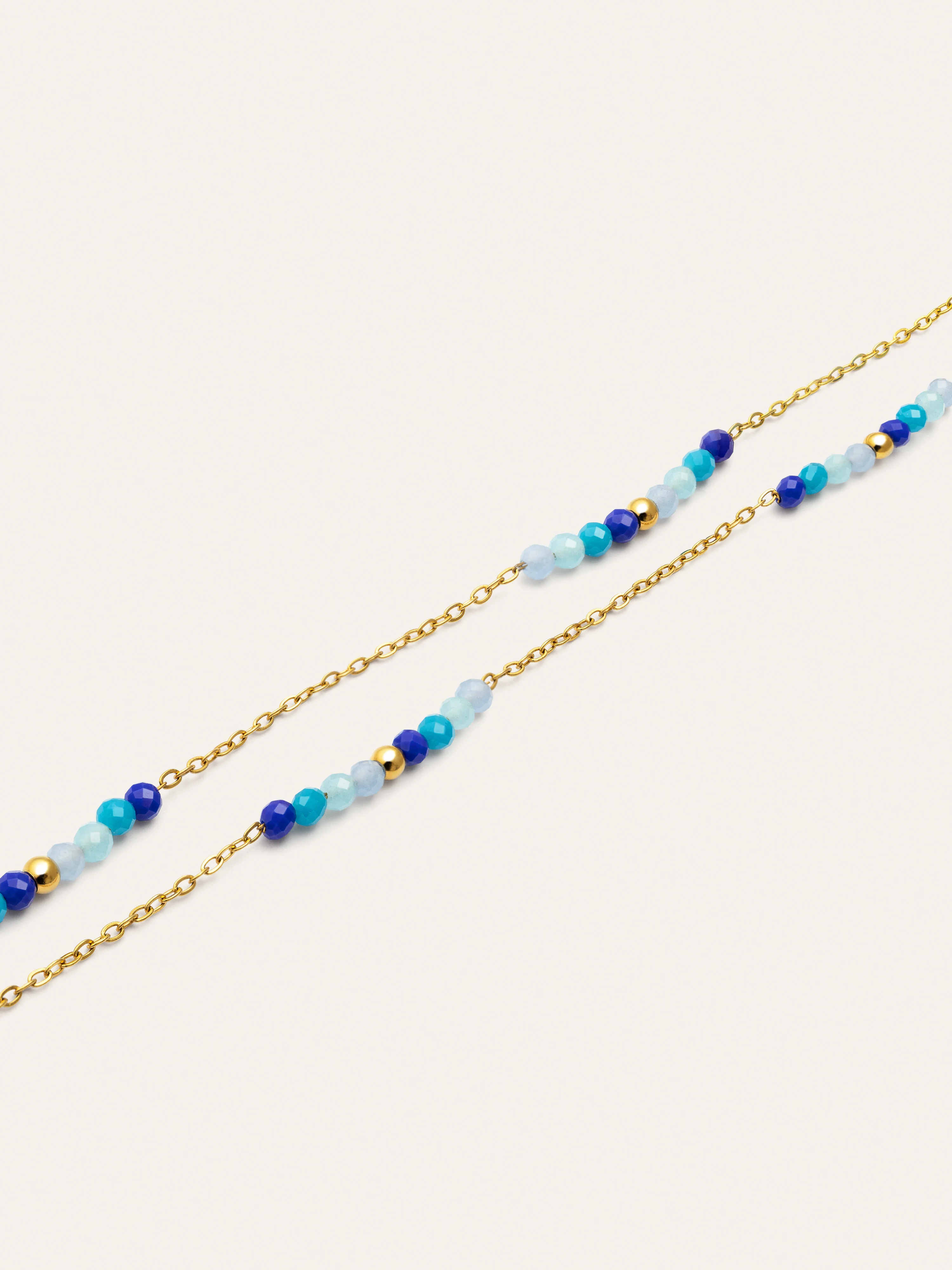 Collar Long Crystal Sea Acero Baño Oro - Image 3