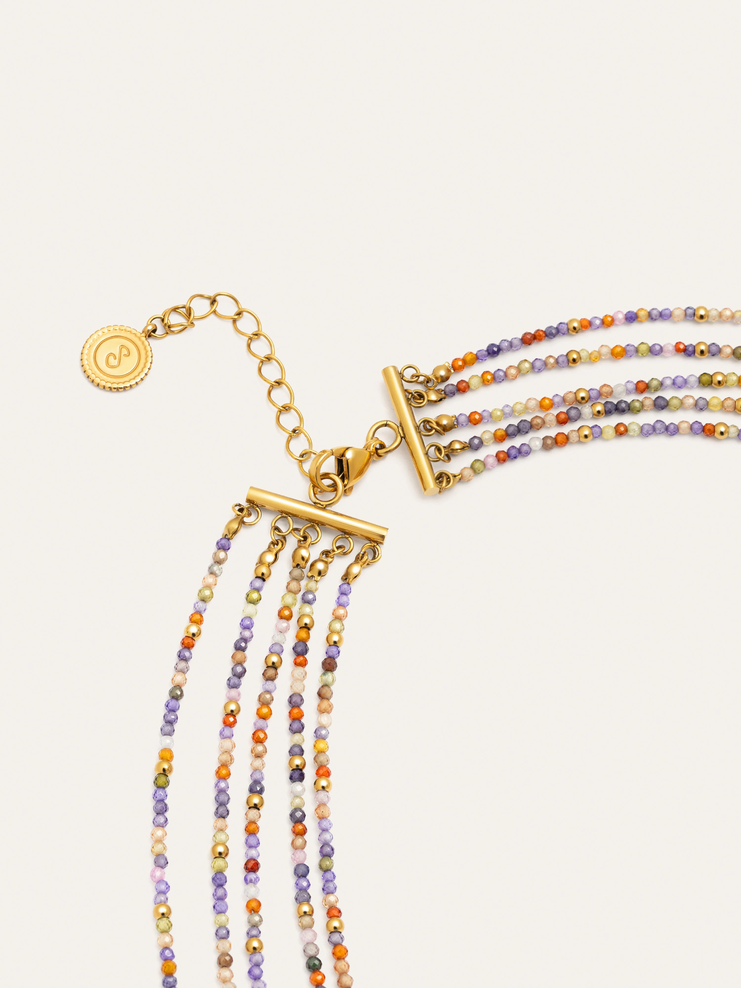 Collar Long Crystals Cleopatra Acero Baño Oro - Image 3