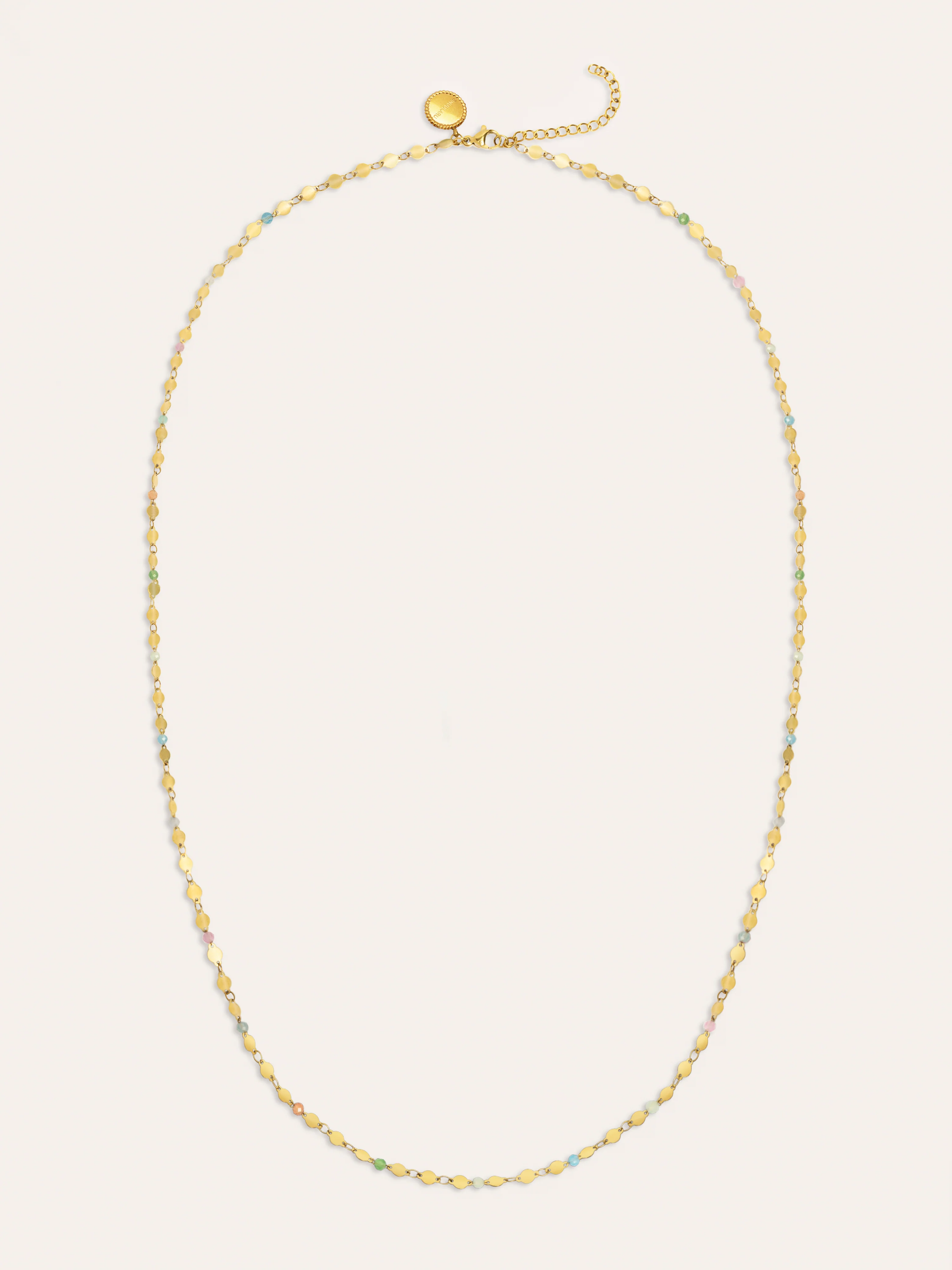 Collar Long Crystals Solar Acero Baño Oro - Image 9