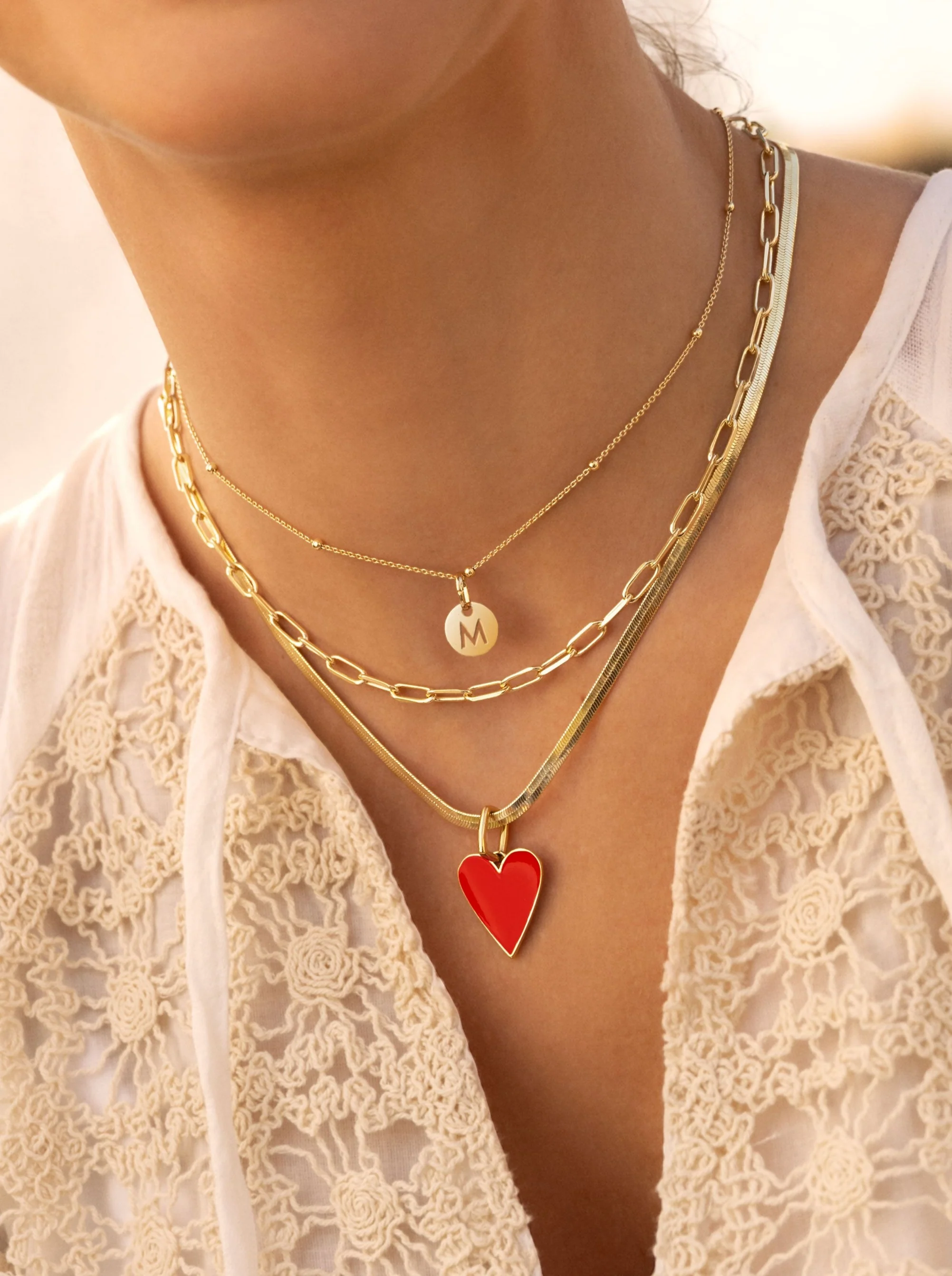 Collar Mini Medallion Plata Baño Oro - Image 3