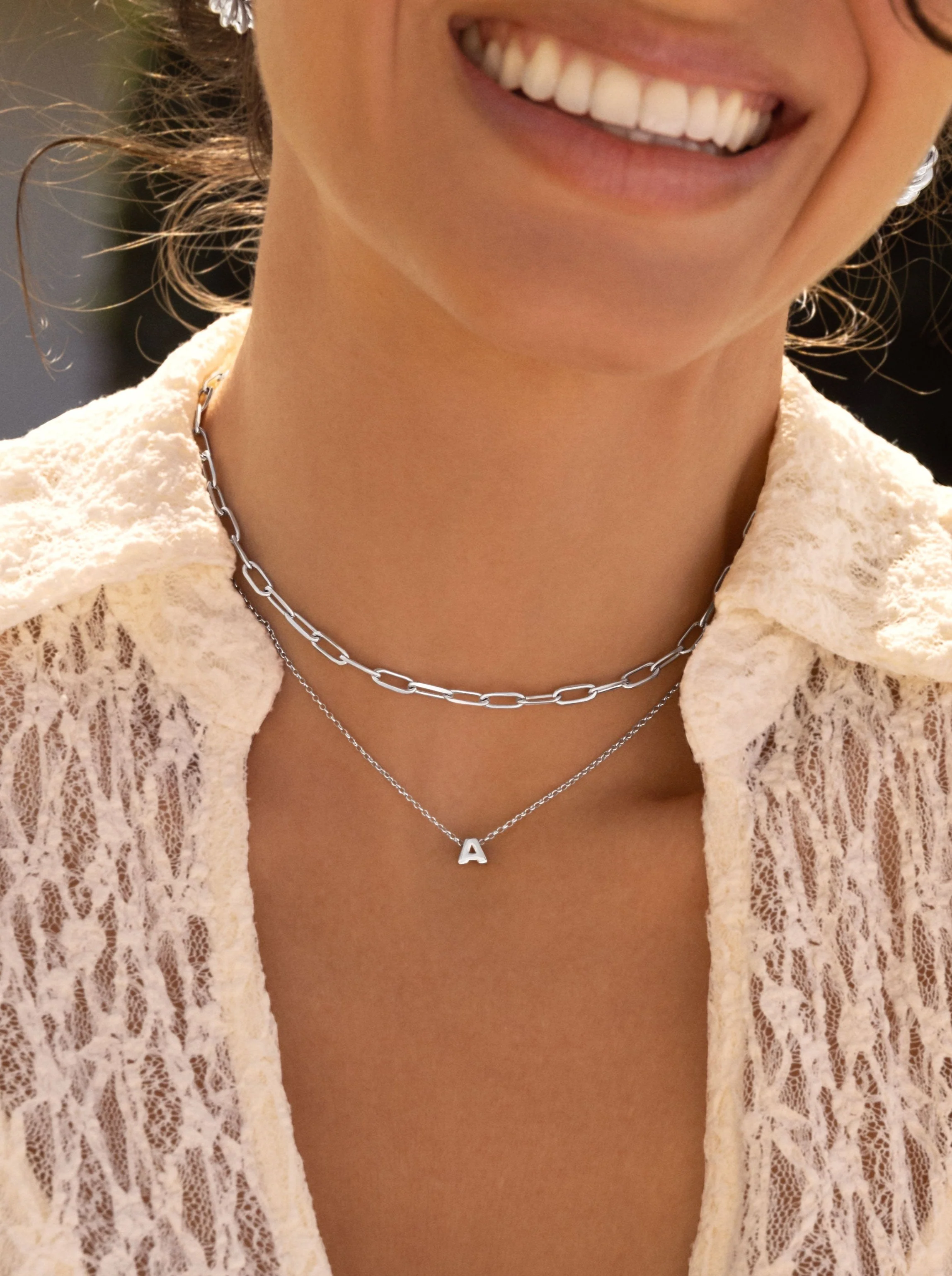 Collar Personalizado Single Letter Plata - Image 4