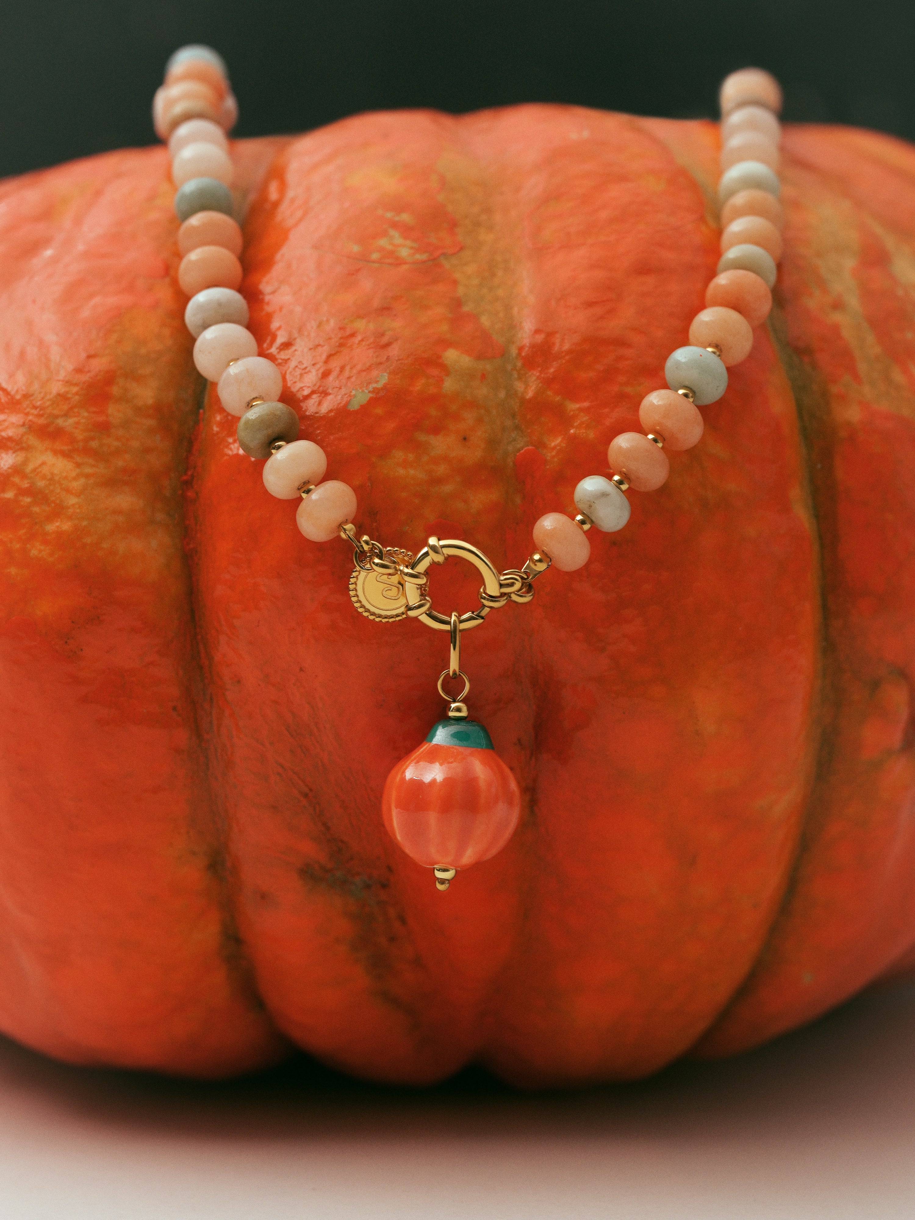 Collar Pumpkin Stones Acero Baño Oro - Image 6