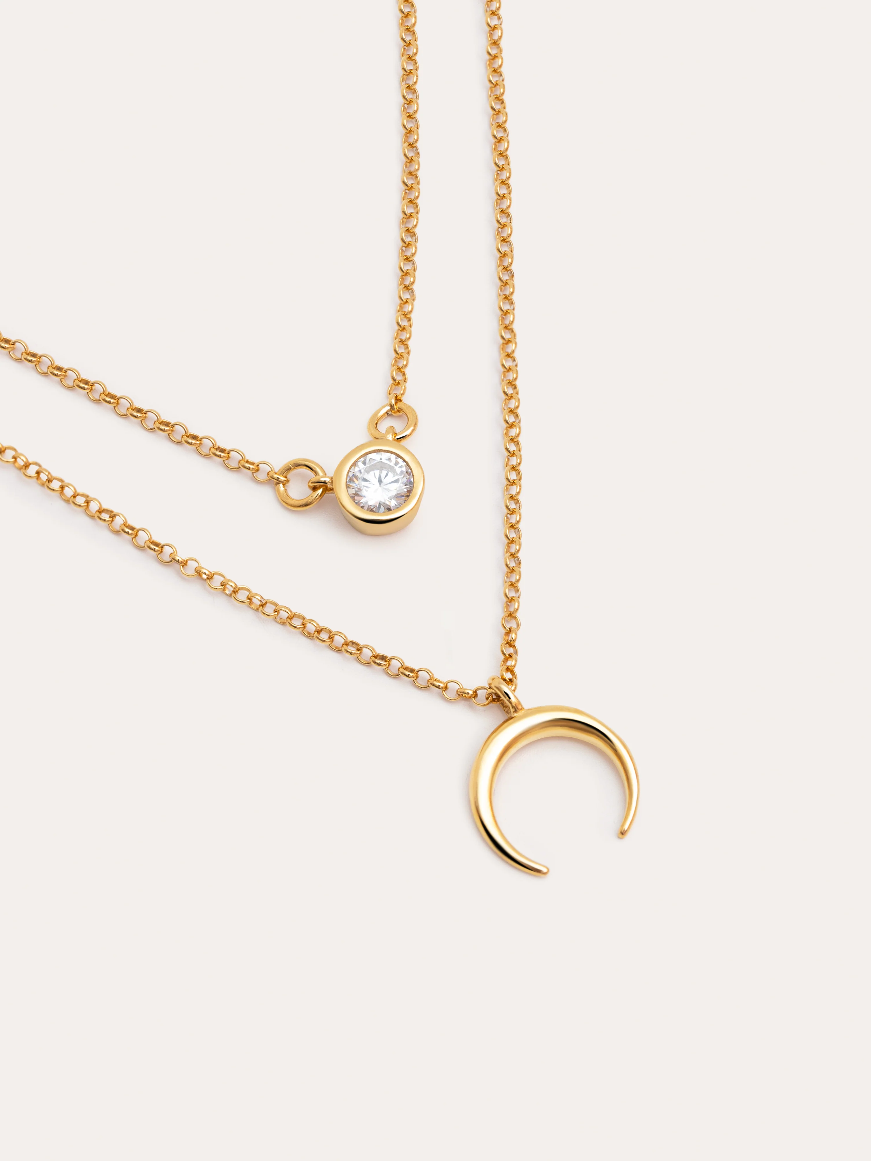 Pack 2 Collares Spark + Mini Moonset Plata Baño Oro - Image 3