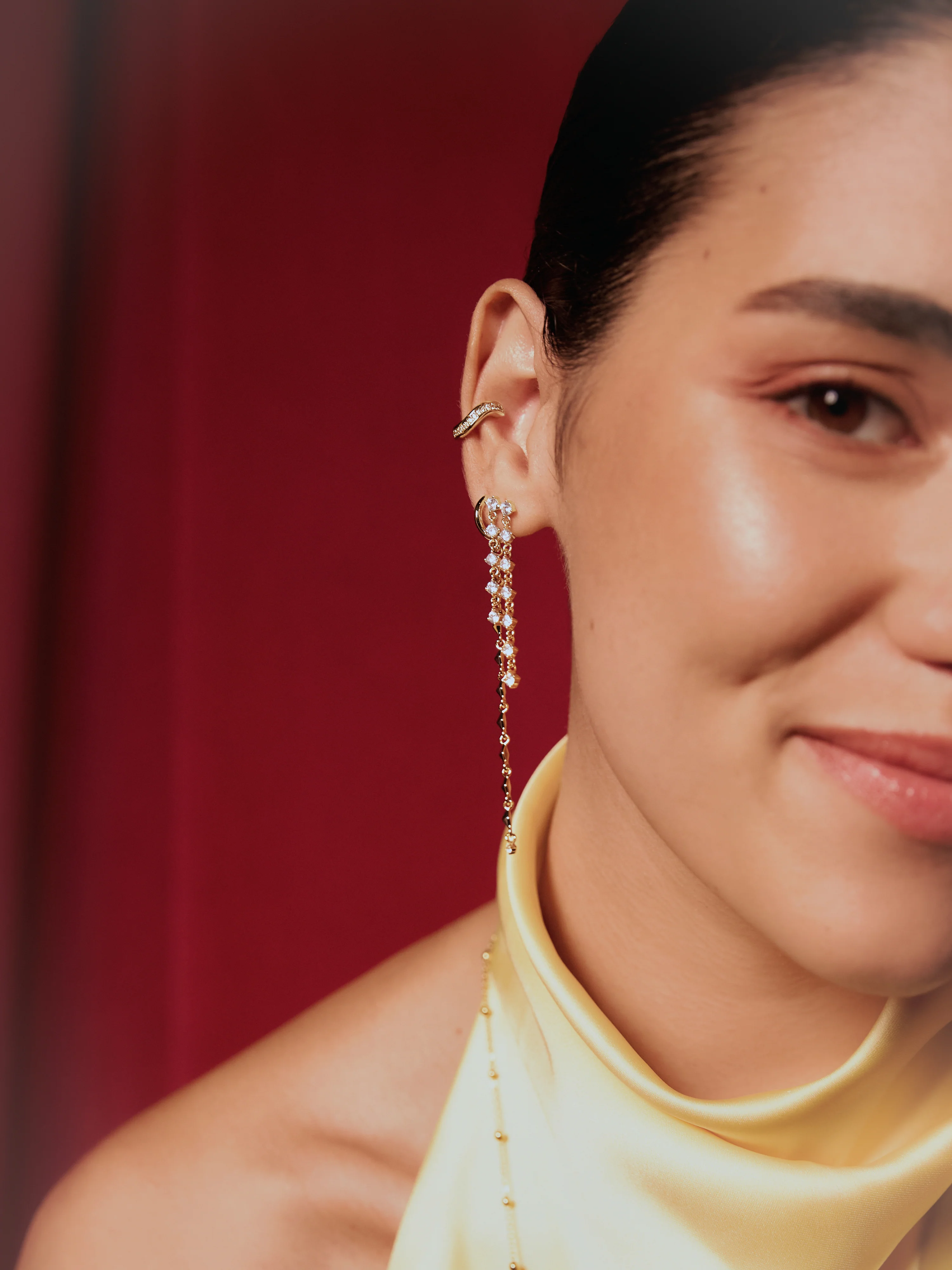Pendiente Suelto Ear Cuff Hailey Baño Oro - Image 4