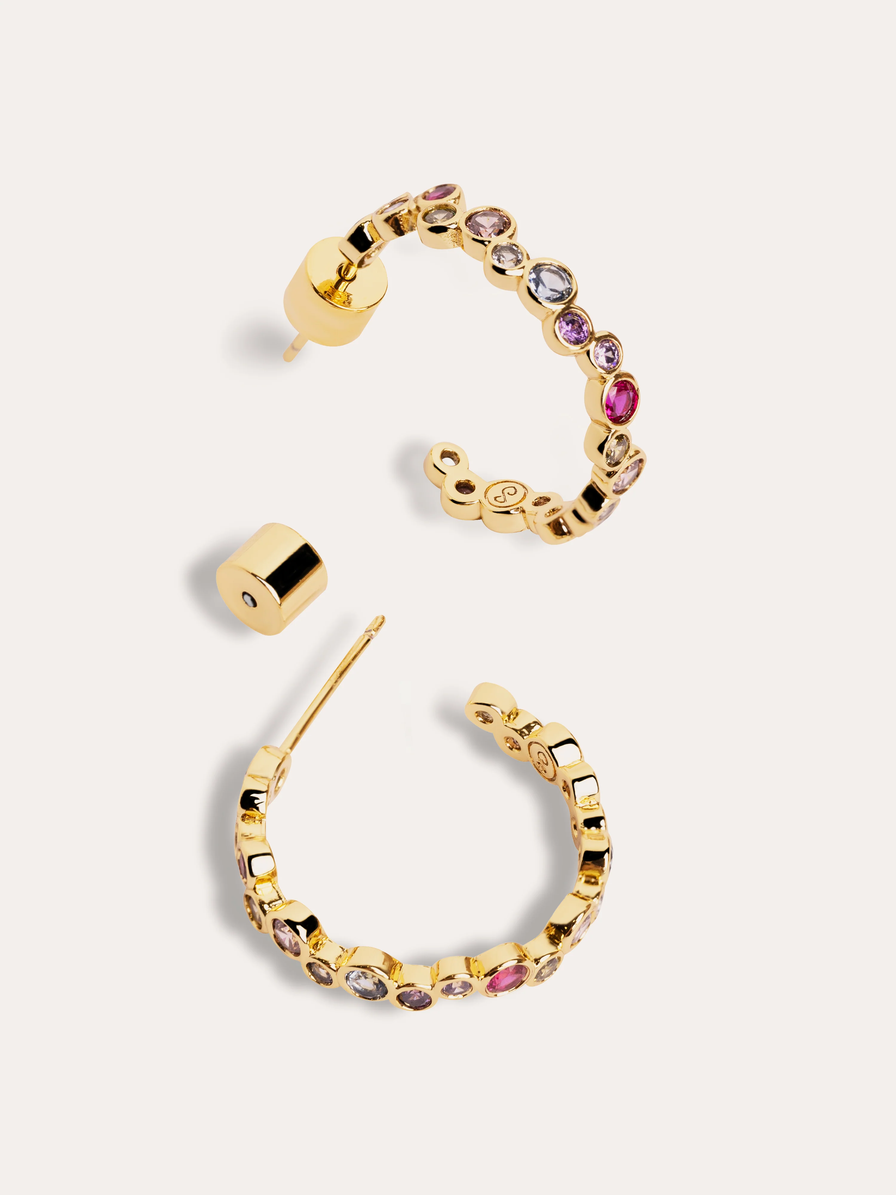 Pendientes Aro Bubbles Baño Oro - Image 3