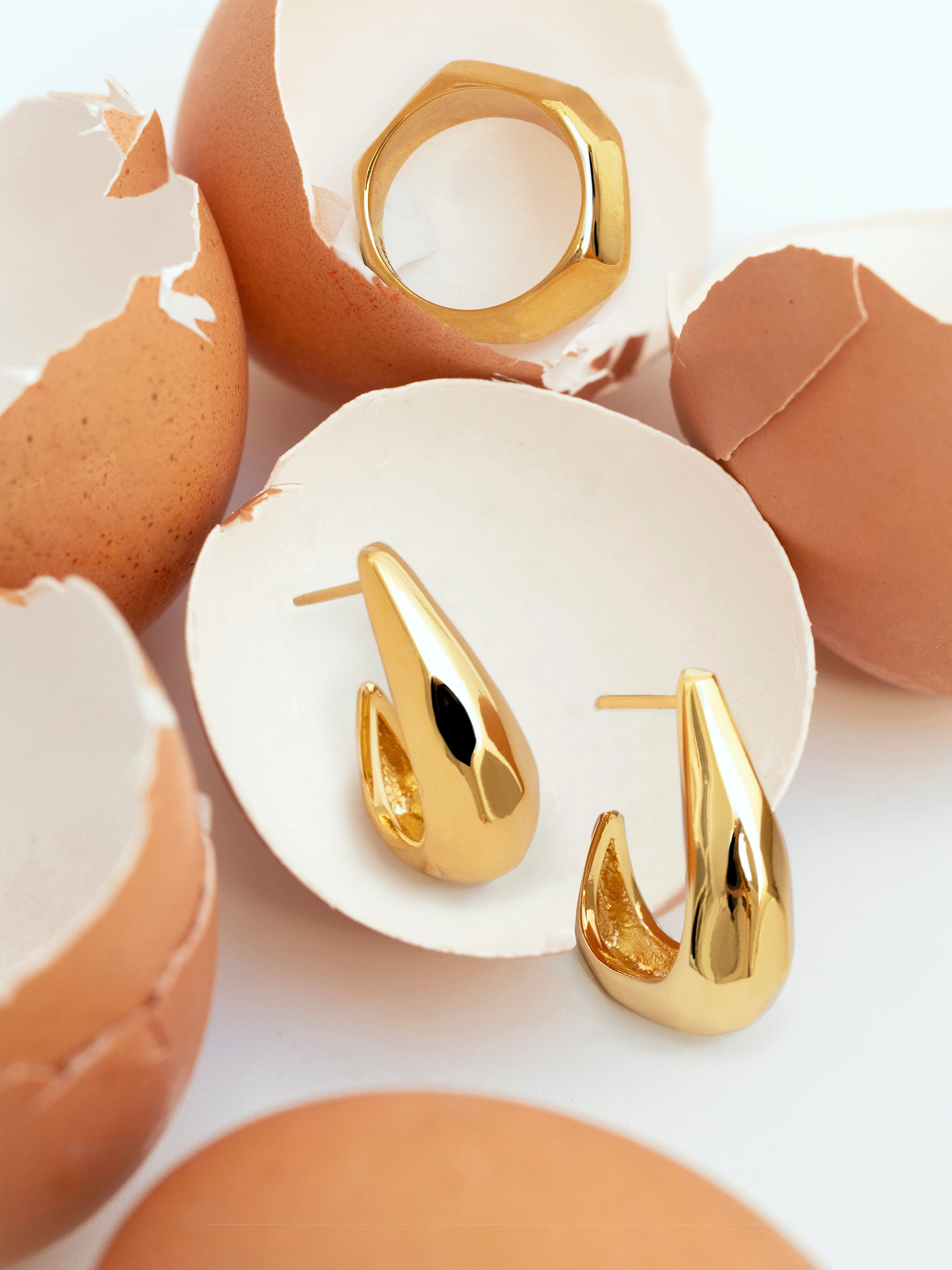 Pendientes Aro Espresso Baño Oro - Image 6