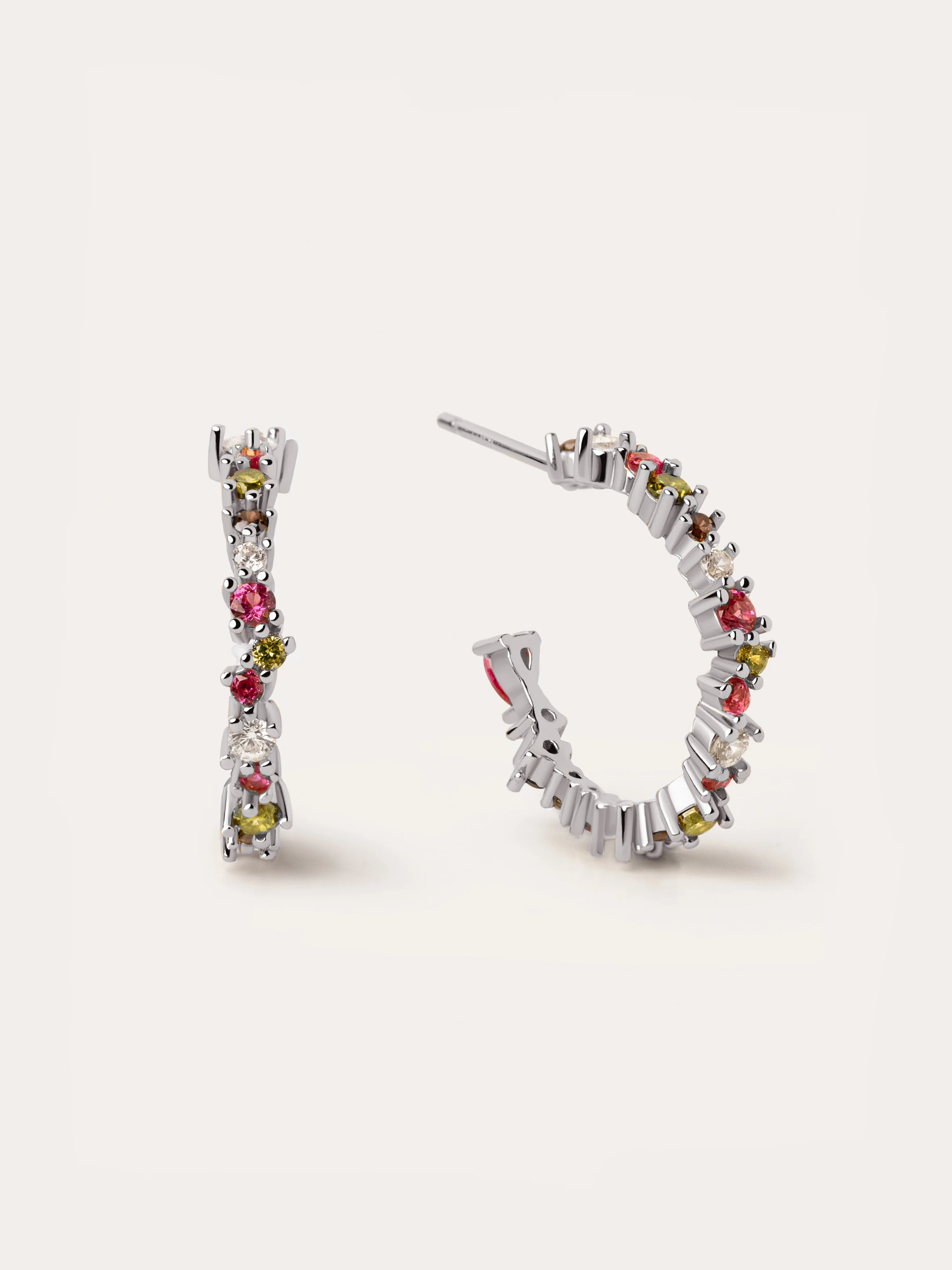 Pendientes Aro Estellar Colors Plata