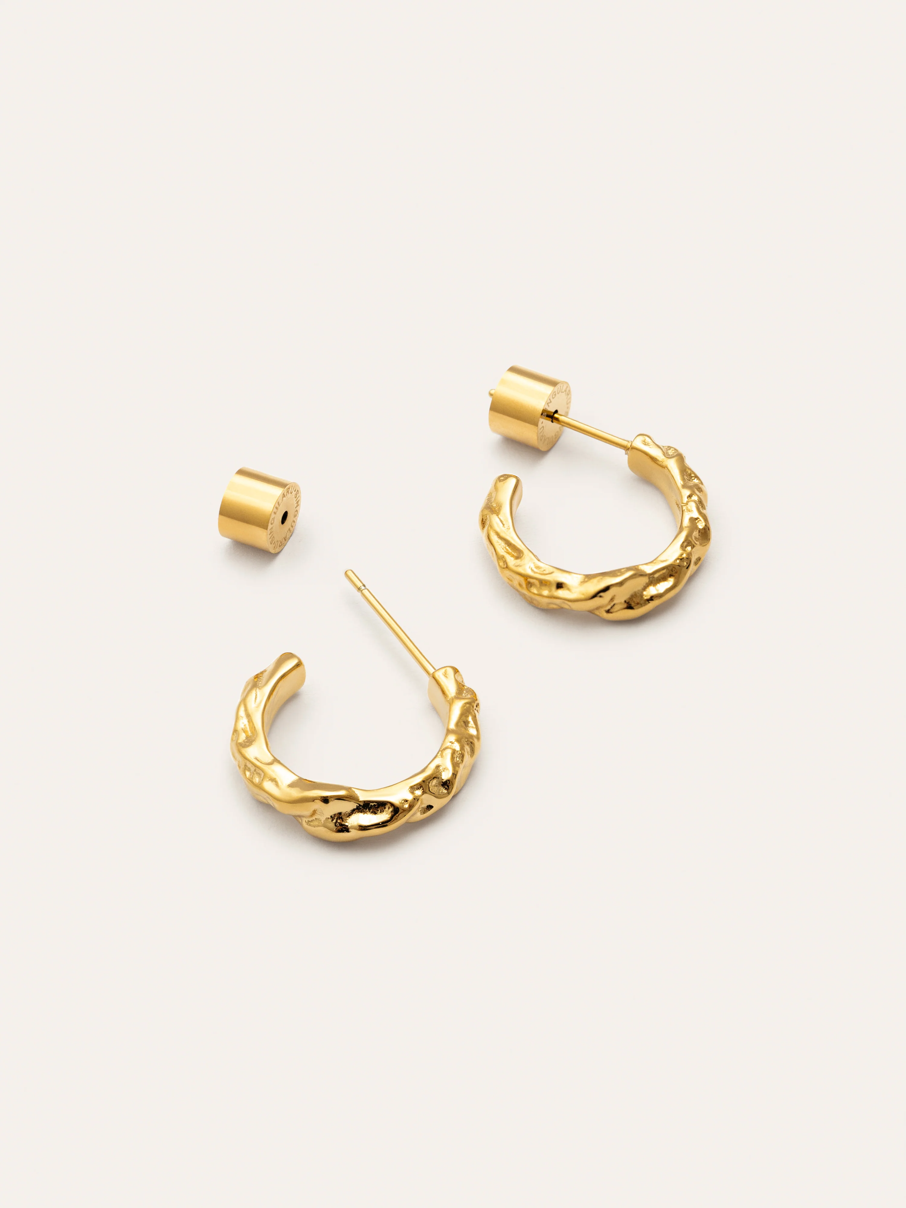 Pendientes Aro Organic River Acero Baño Oro - Image 3