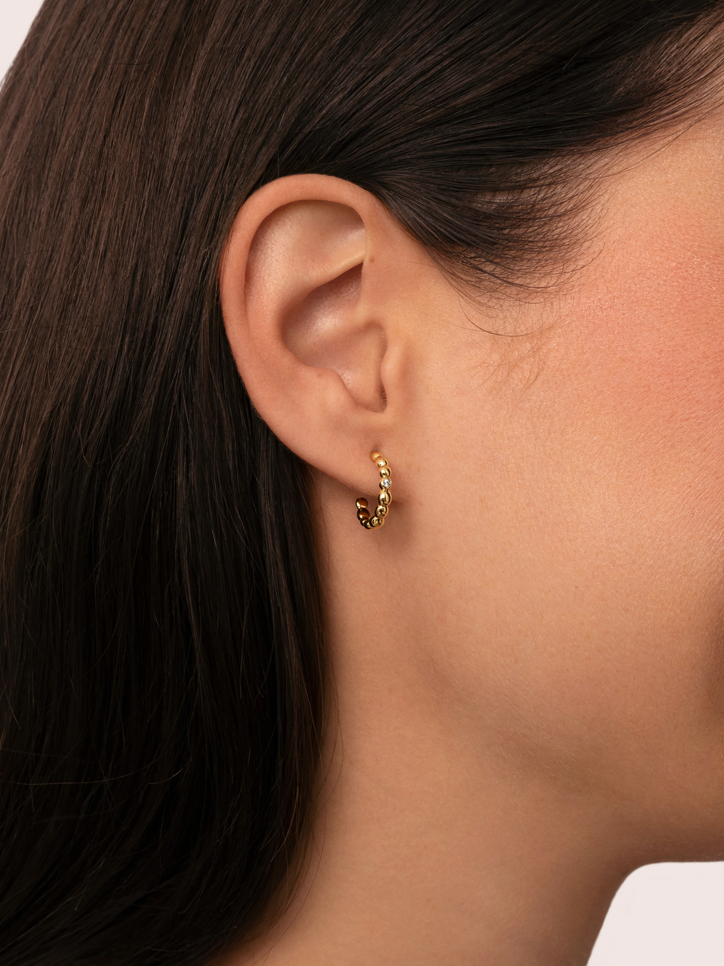 Pendientes Aro Pebble Spark Baño Oro - Image 2