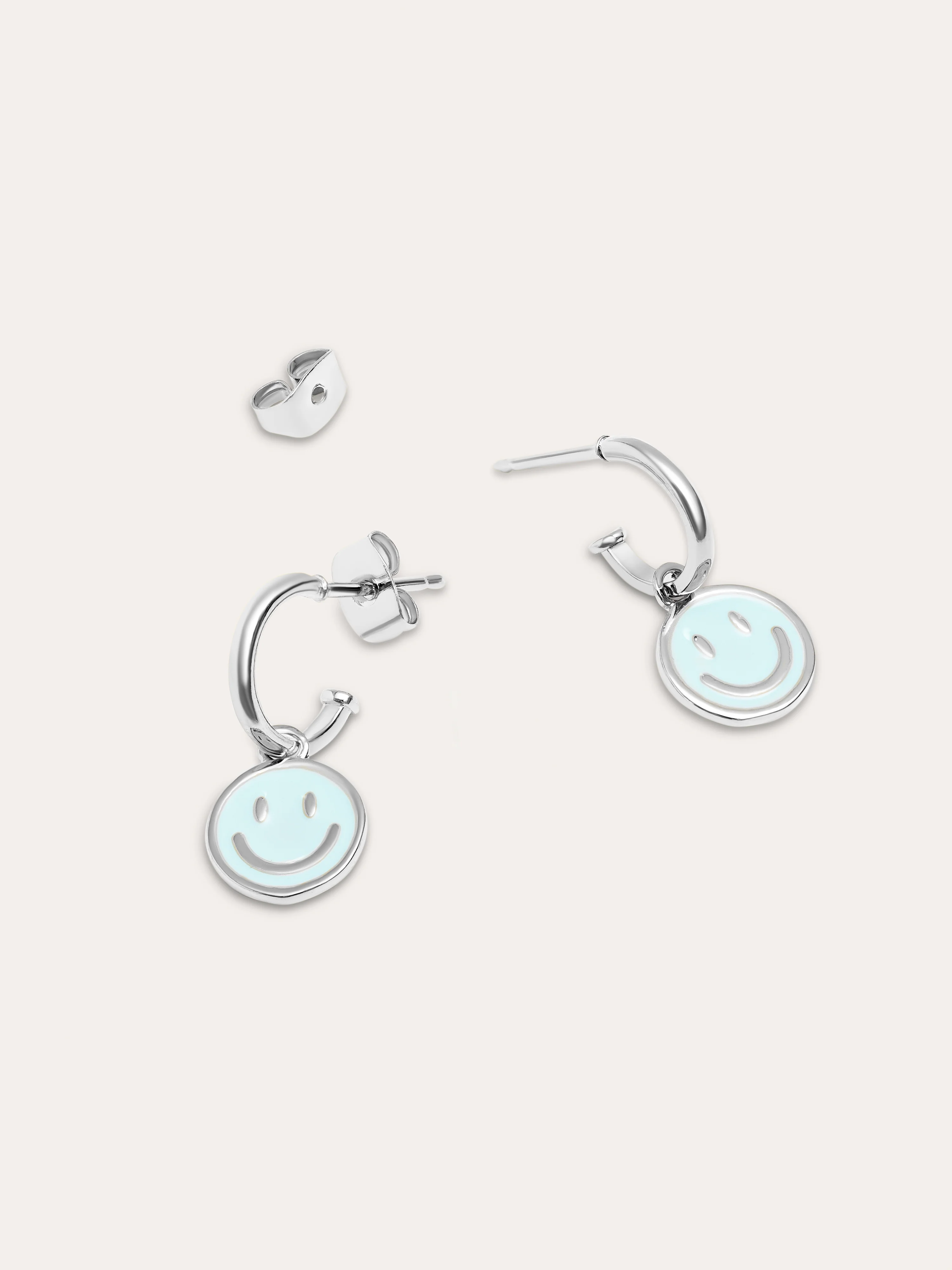 Pendientes Aro Smiley Sky Enamel - Image 3