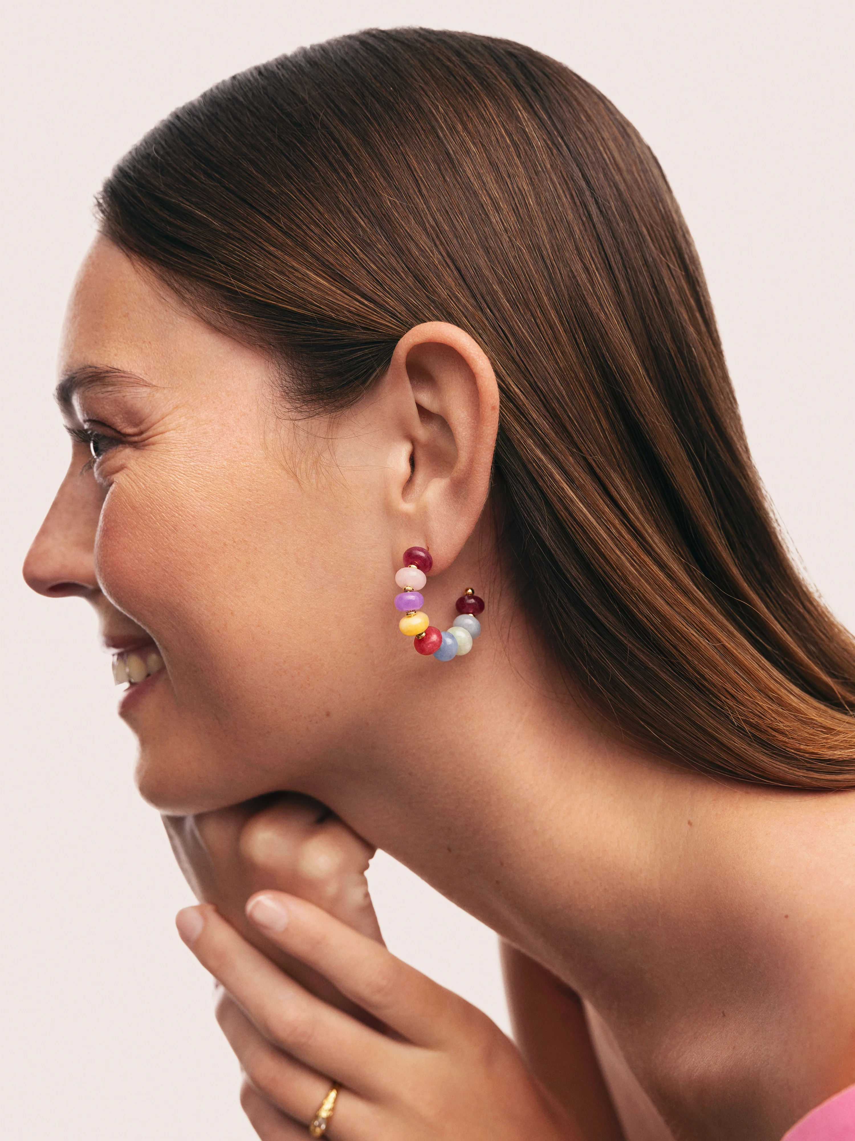 Pendientes Color Stones Acero Baño Oro - Image 4