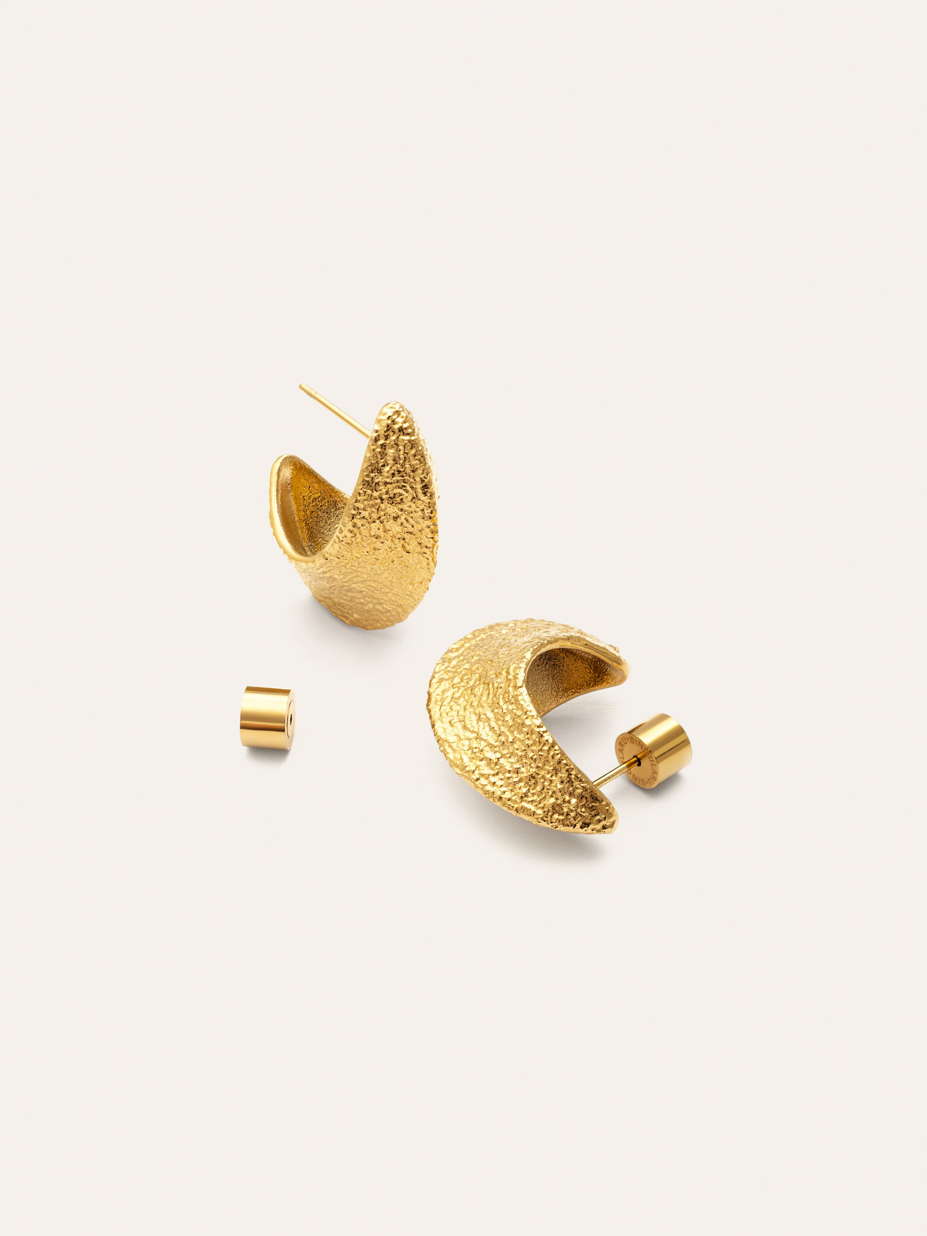 Pendientes Organic Shape Acero Baño Oro - Image 3