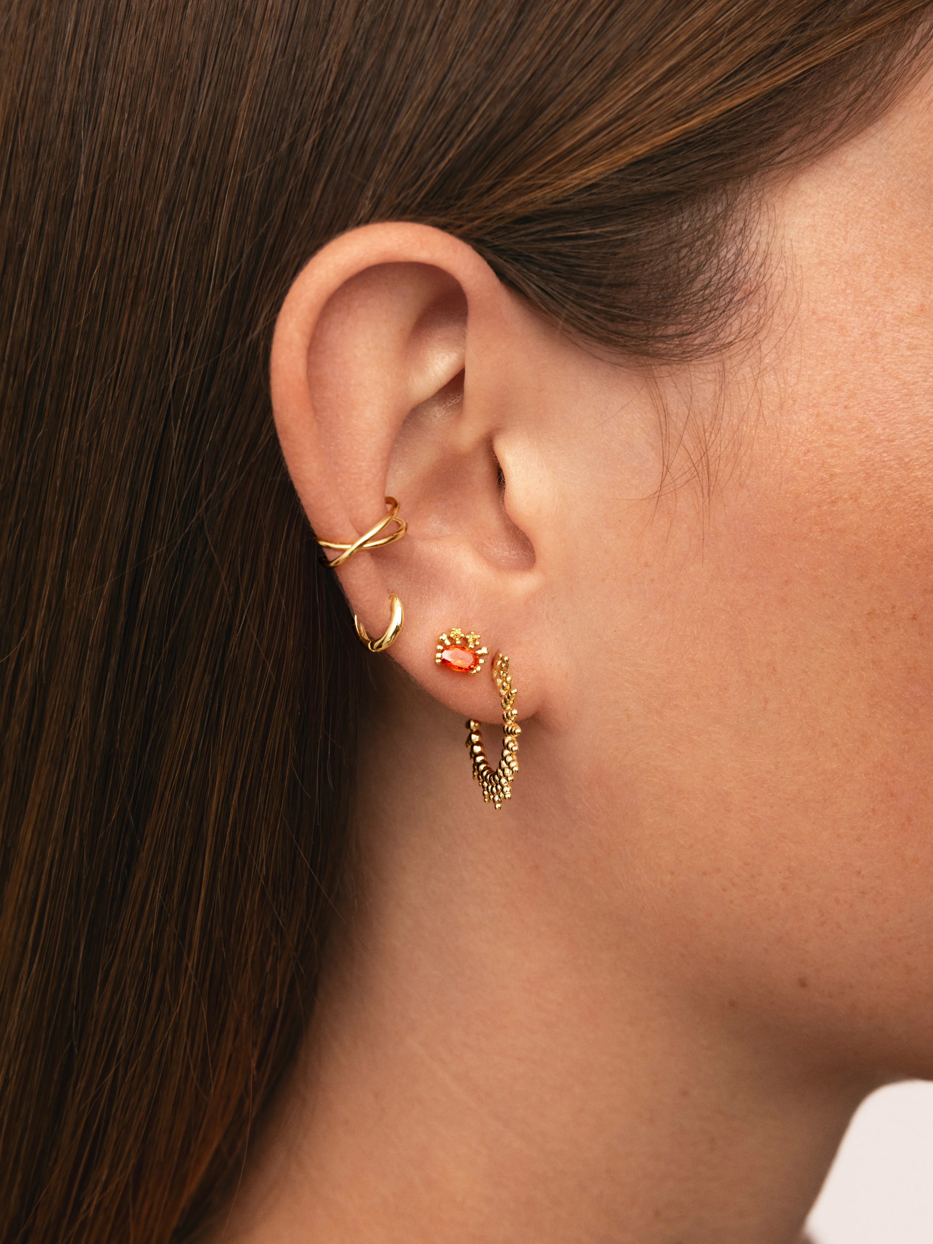 Pendientes Pebbles Sun Baño Oro - Image 5