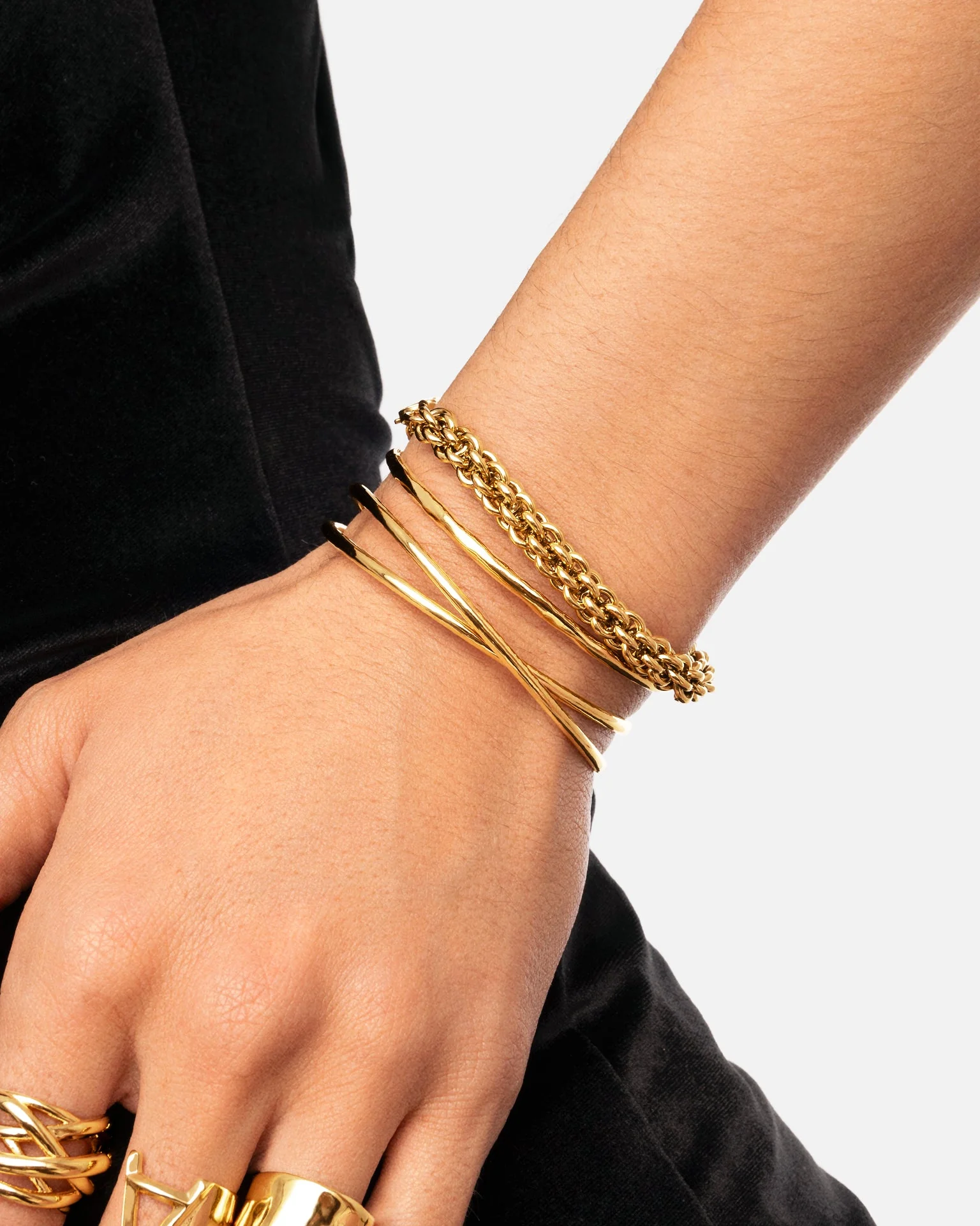 Pulsera Big Rope Acero Baño Oro - Image 5
