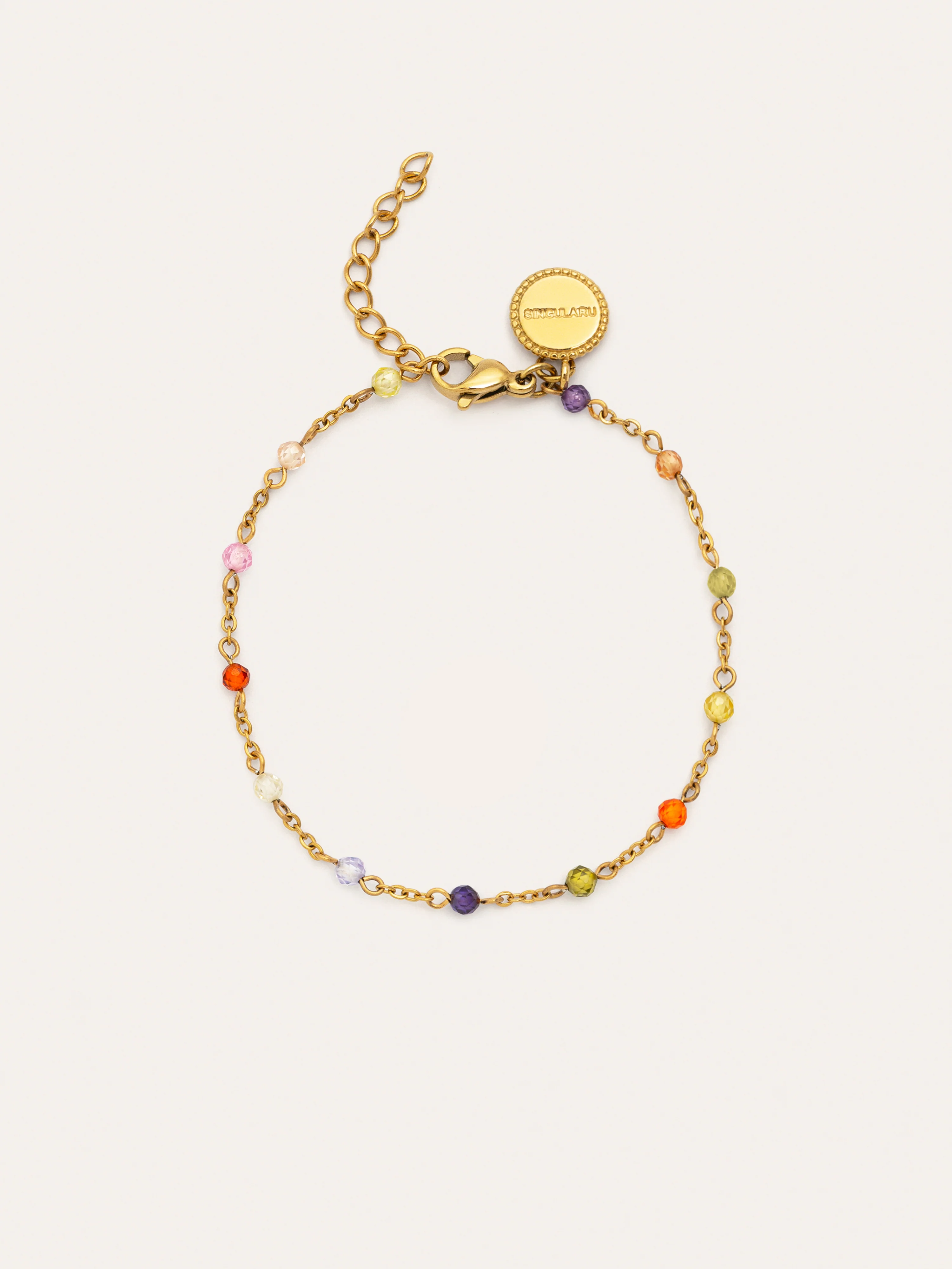 Pulsera Crystals Colors Atardecer Acero Baño Oro