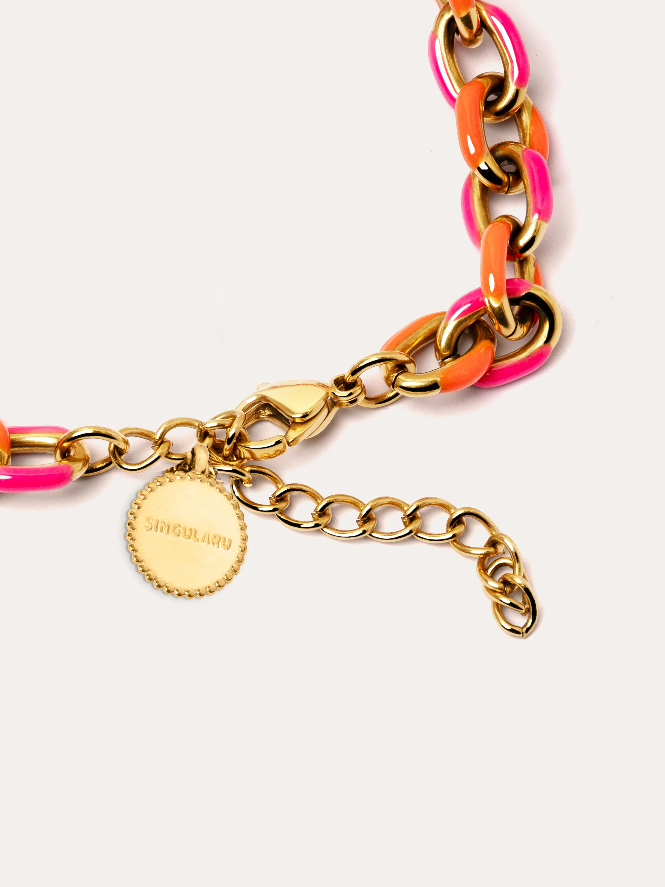 Pulsera Link Tropical Acero Baño Oro - Image 3