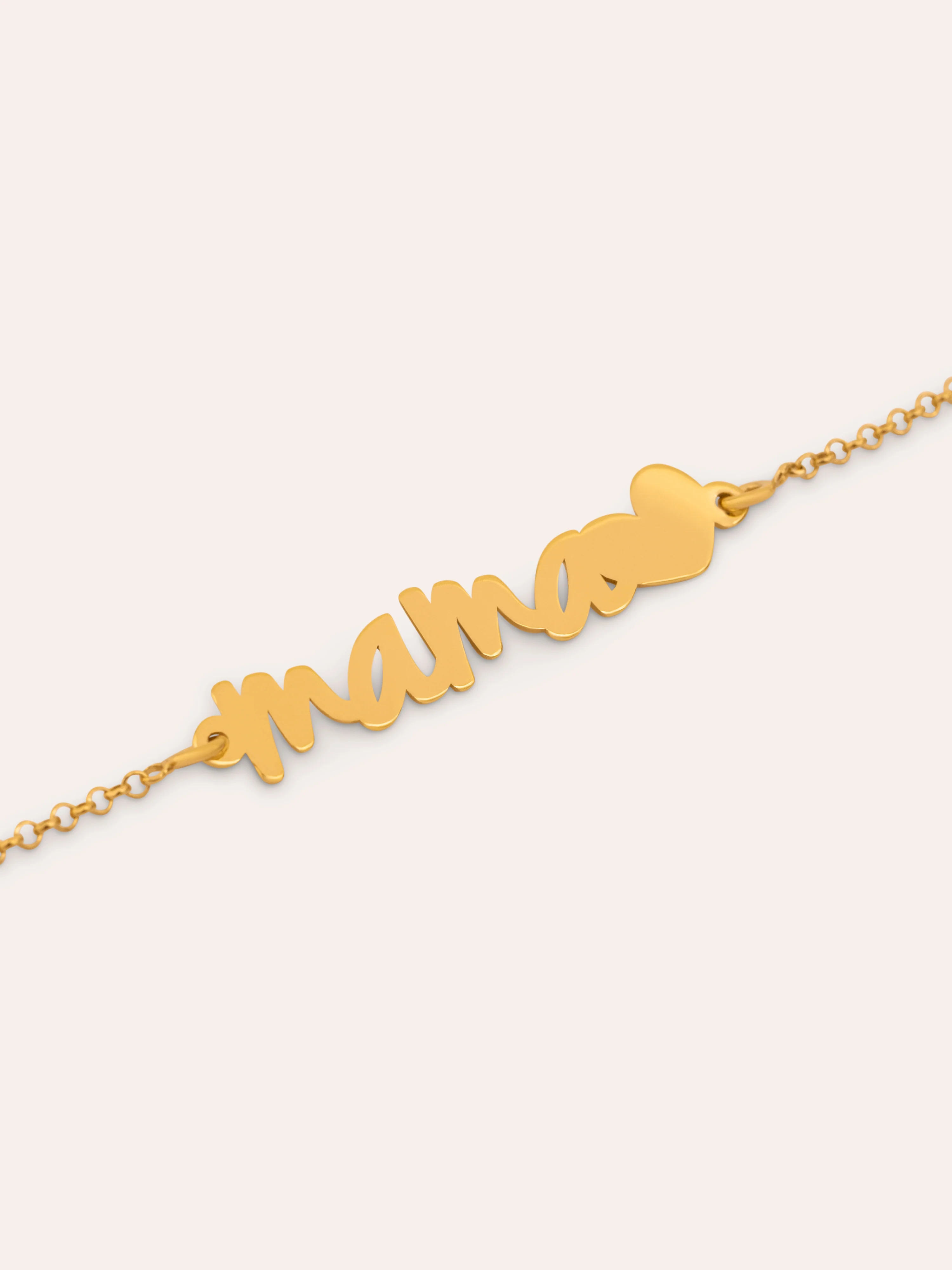 Pulsera Mamá Heart Plata Baño Oro - Image 3